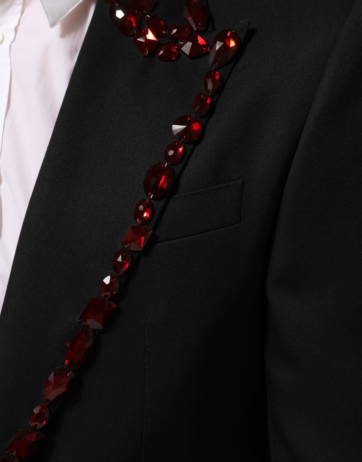 Dolce & Gabbana Blazer noir SICILIA pour homme, orné de cristaux