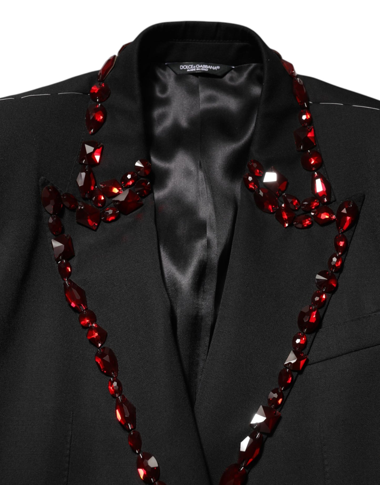 Dolce & Gabbana Blazer noir SICILIA pour homme, orné de cristaux