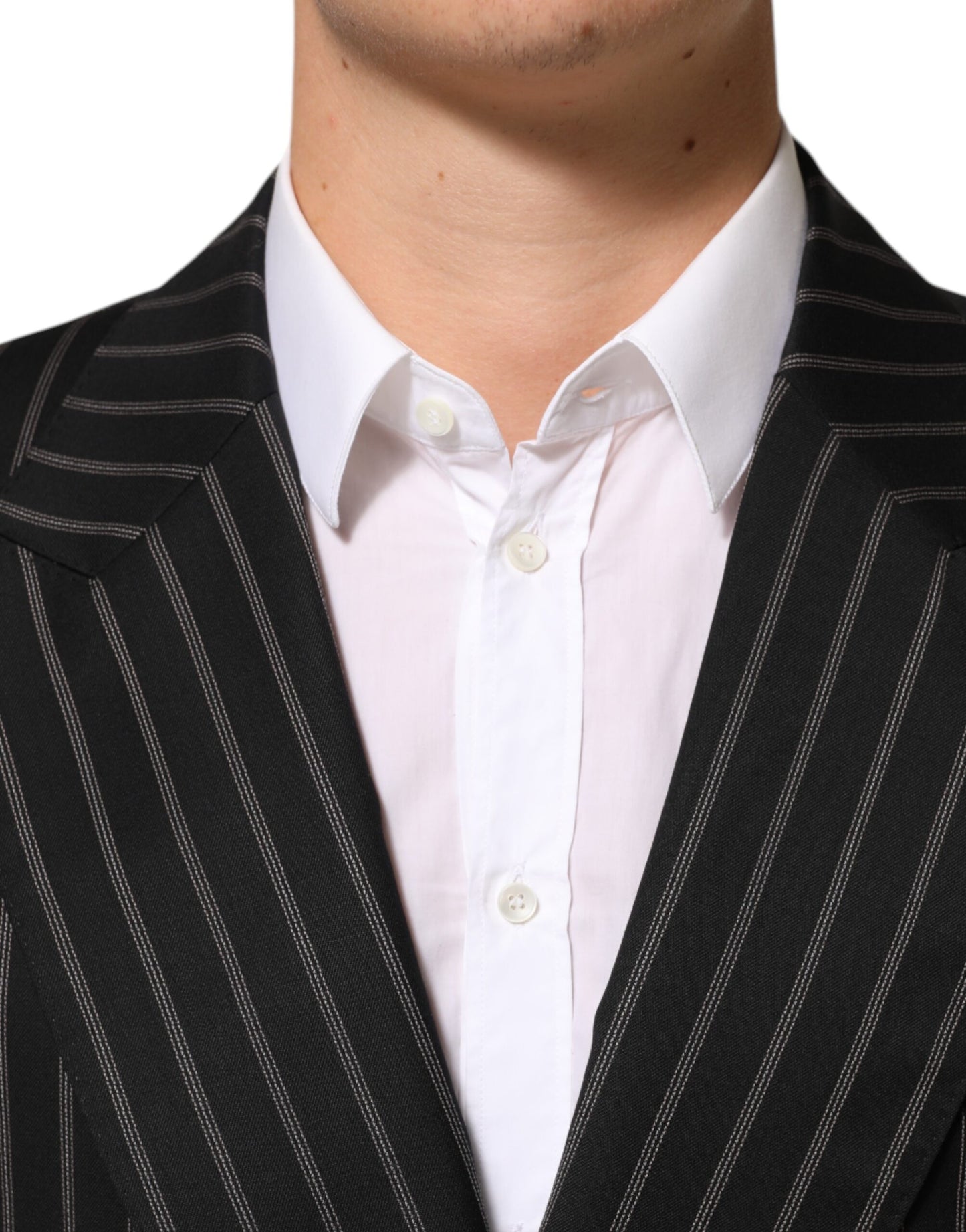 Blazer Dolce & Gabbana rayé noir, modèle SICILIA, à un bouton.