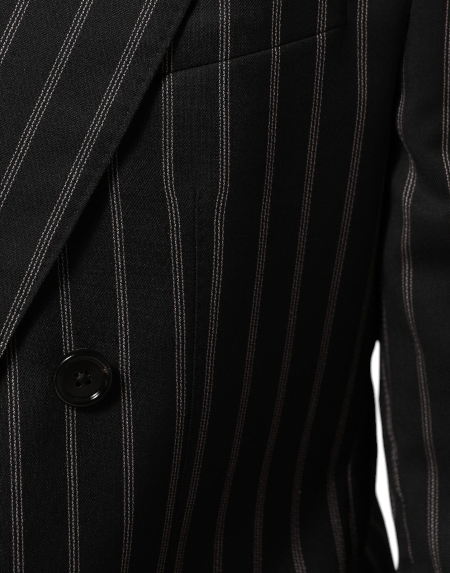 Blazer Dolce & Gabbana rayé noir, modèle SICILIA, à un bouton.