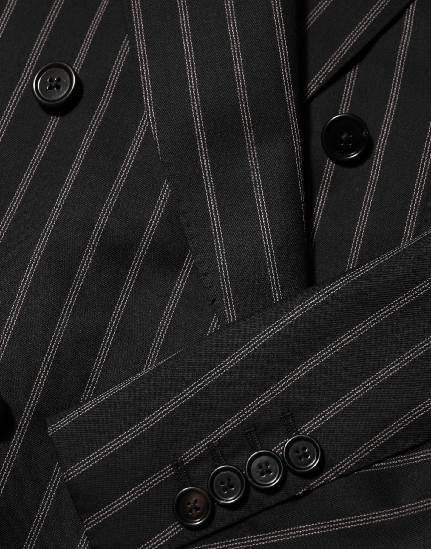 Blazer Dolce & Gabbana rayé noir, modèle SICILIA, à un bouton.