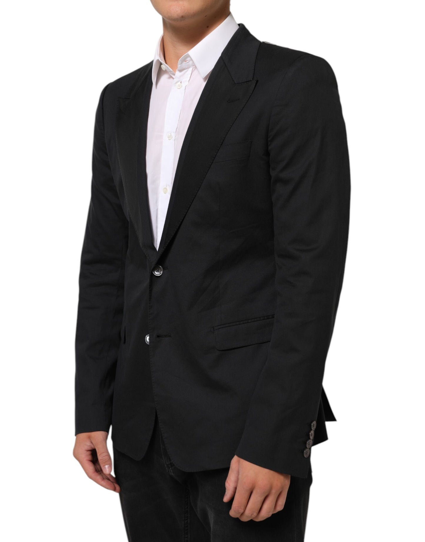 Blazer Dolce & Gabbana en coton noir à 2 boutons