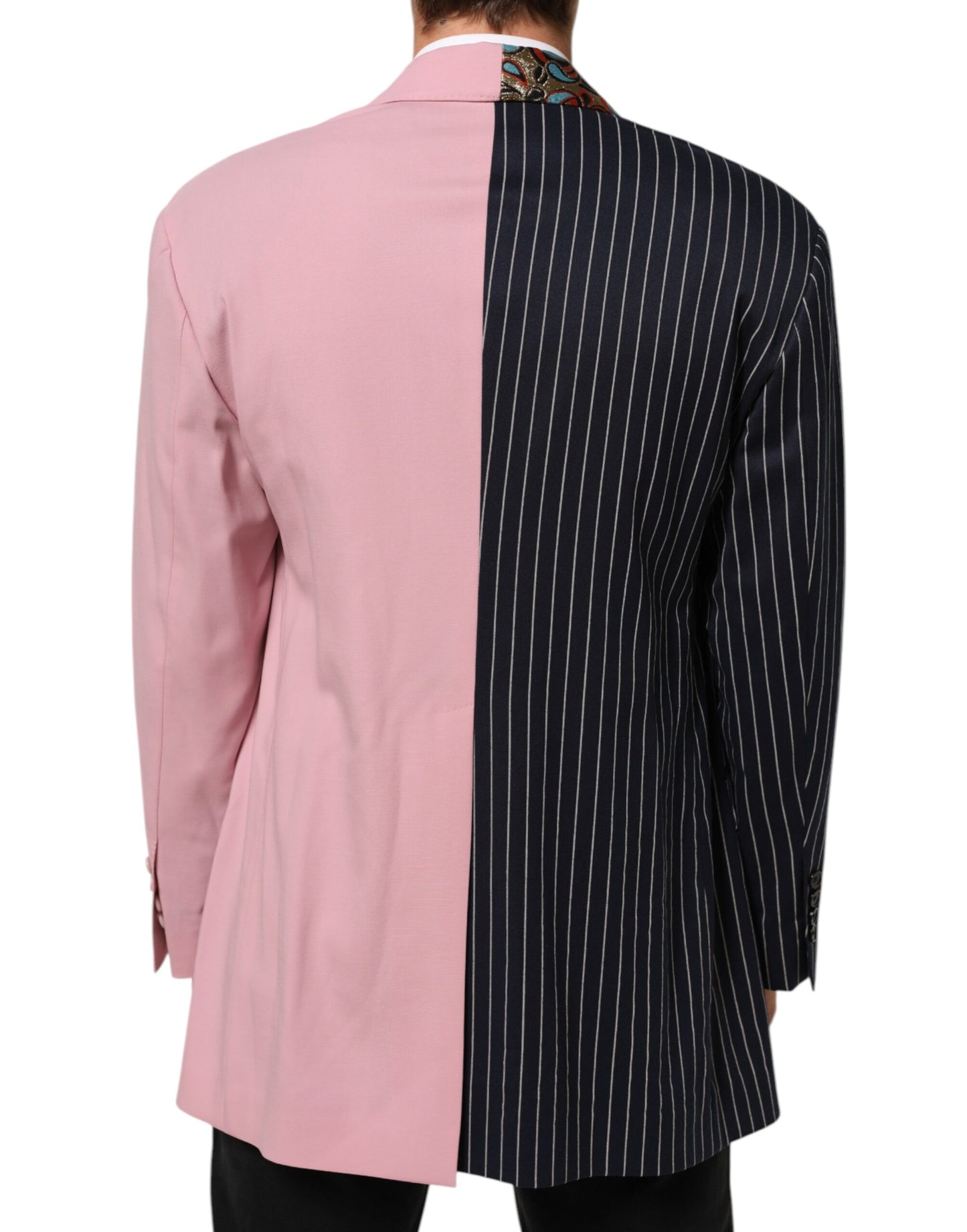Blazer à une seule boutonnage en patchwork multicolore de Dolce & Gabbana