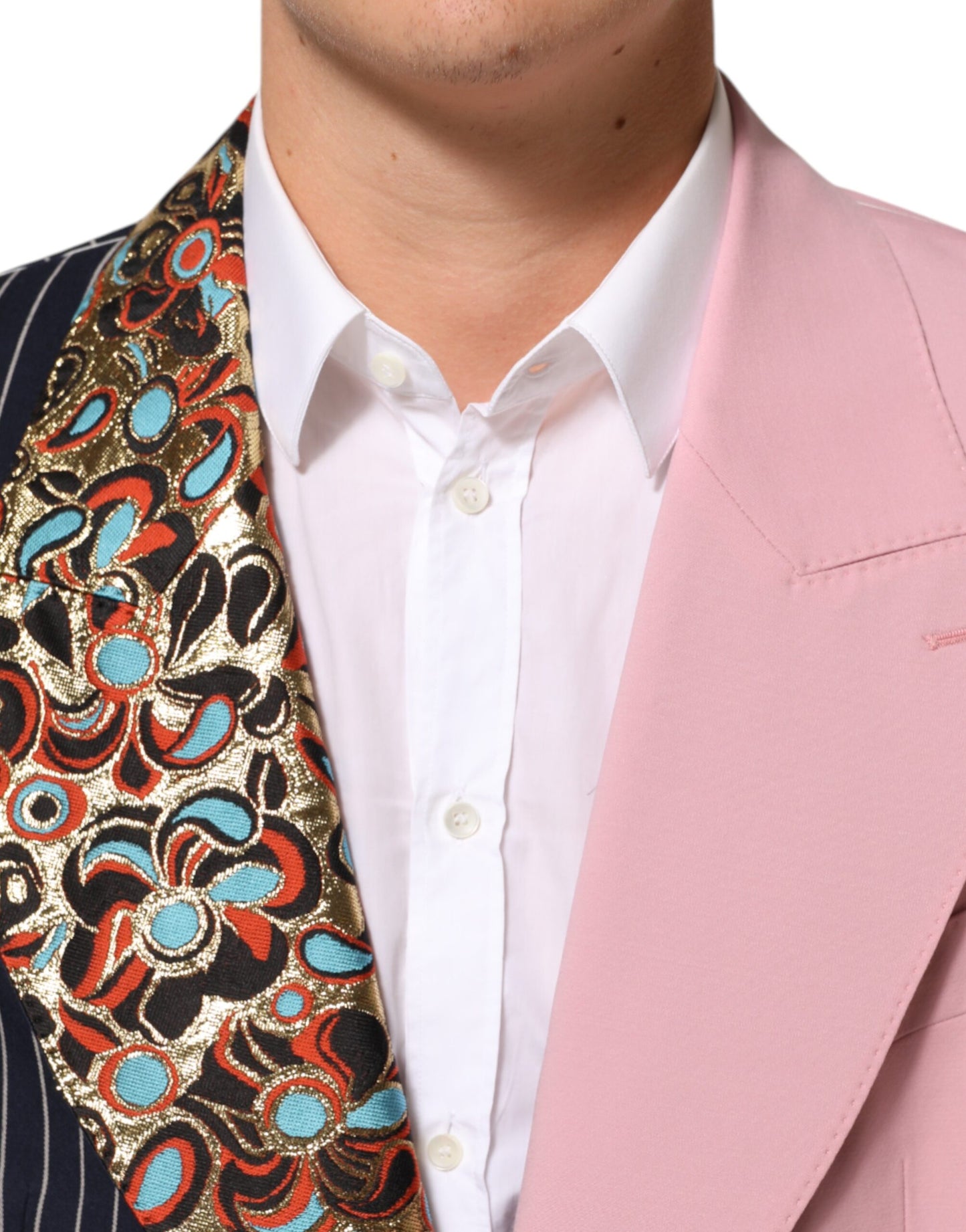 Blazer à une seule boutonnage en patchwork multicolore de Dolce & Gabbana