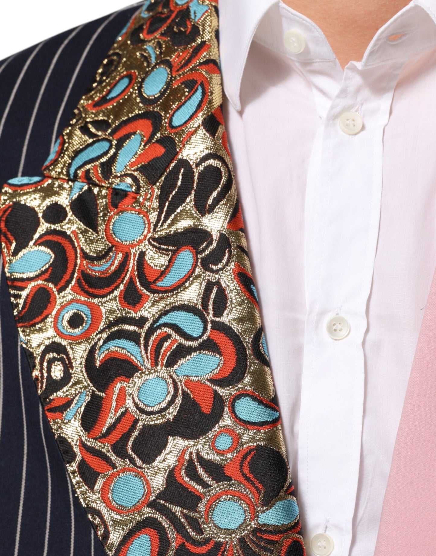 Blazer à une seule boutonnage en patchwork multicolore de Dolce & Gabbana