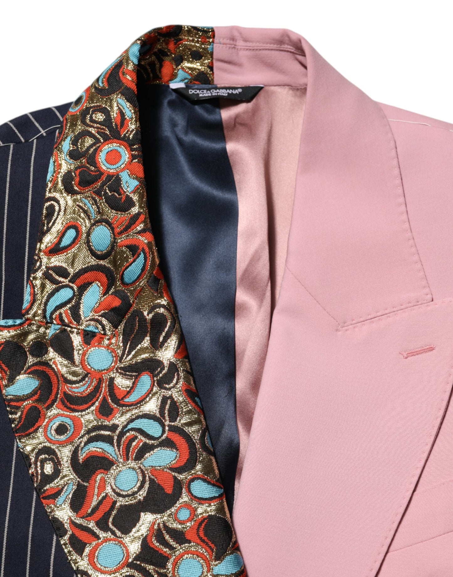 Blazer à une seule boutonnage en patchwork multicolore de Dolce & Gabbana