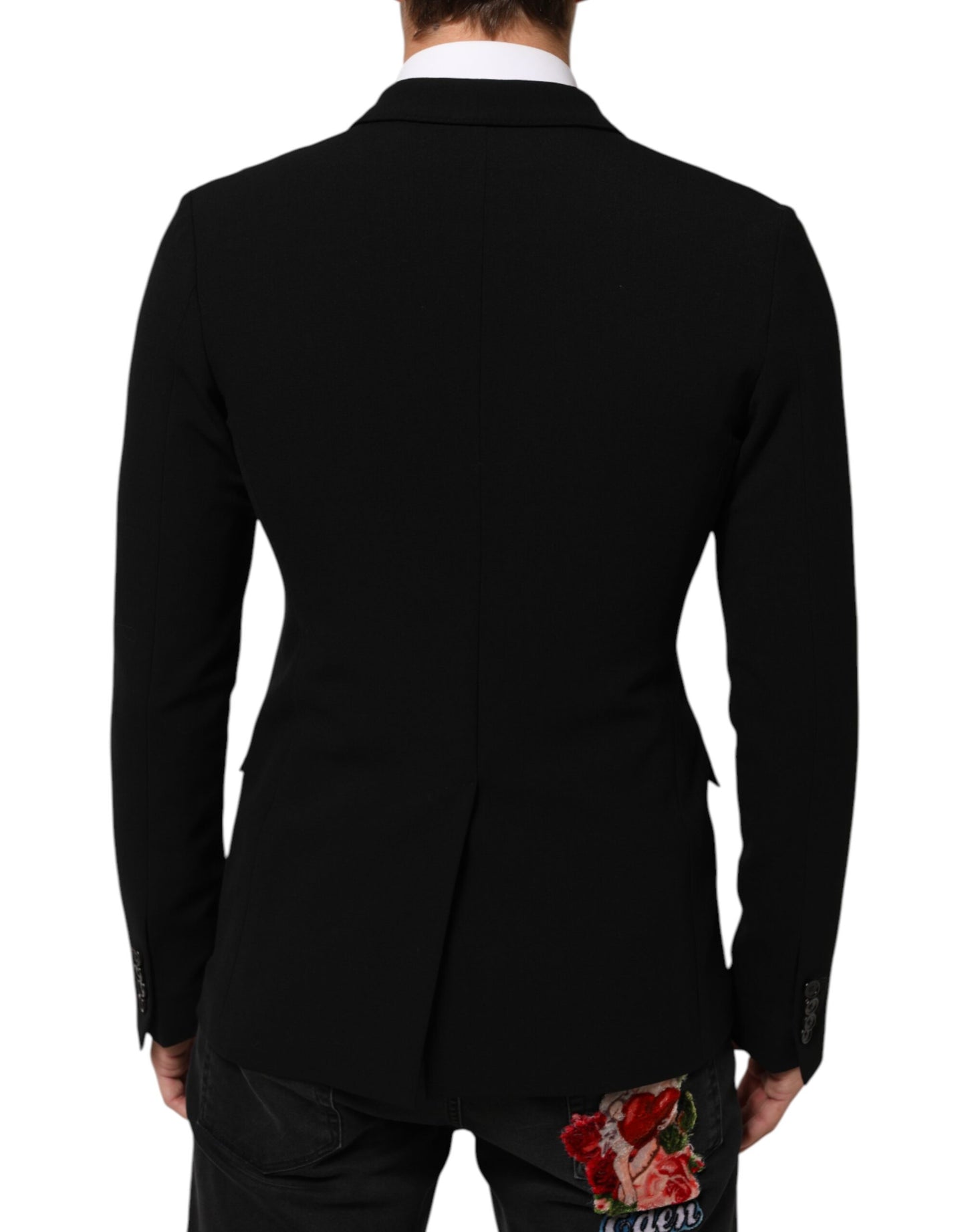 Dolce & Gabbana - Blazer pour homme en laine noire à double boutonnage