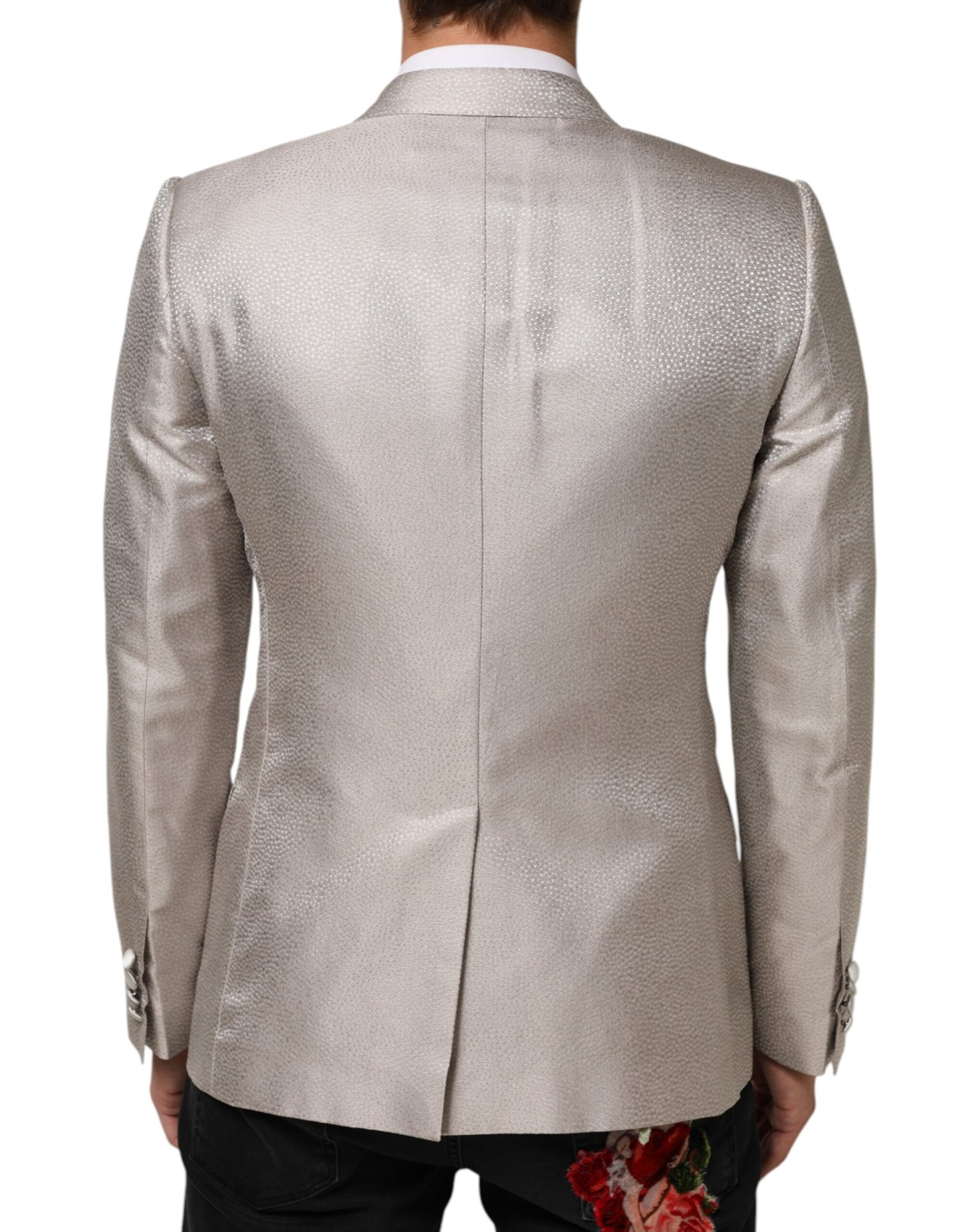 Dolce & Gabbana Blazer de costume MARTINI beige à double boutonnage