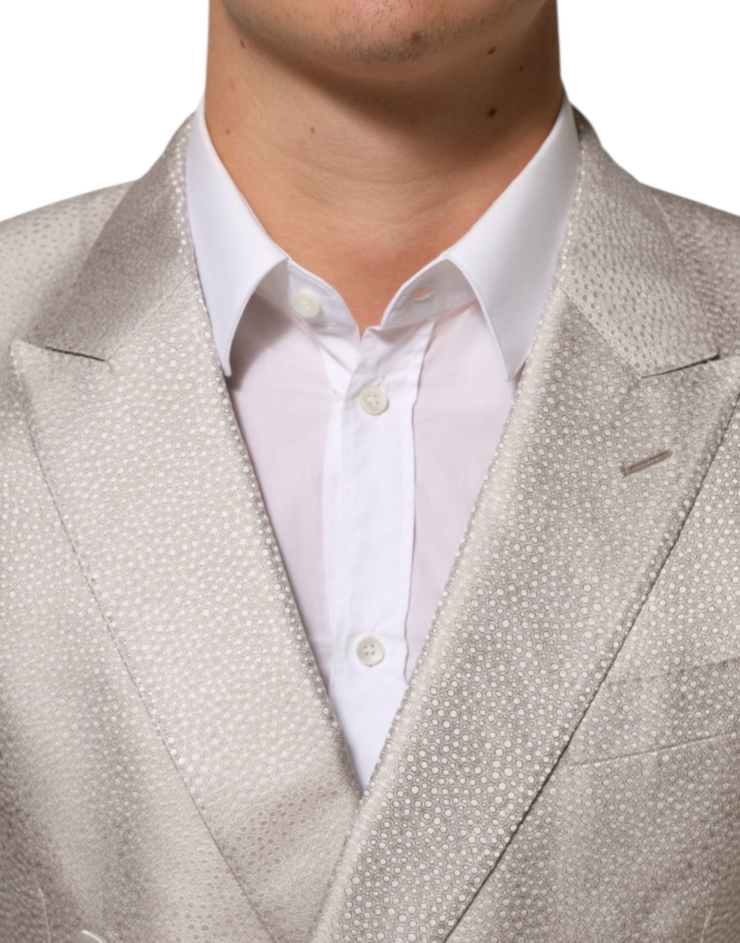 Dolce & Gabbana Blazer de costume MARTINI beige à double boutonnage