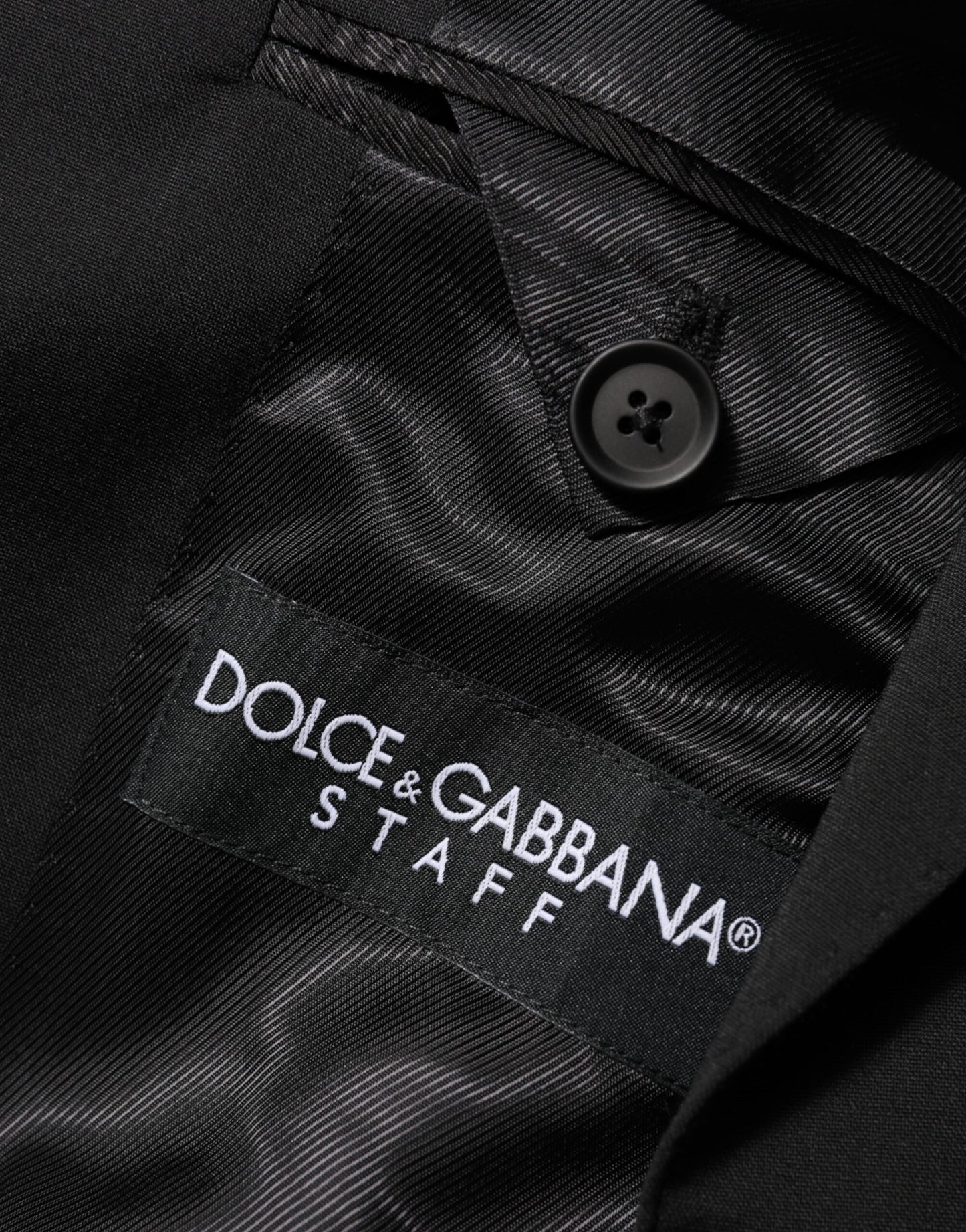 Dolce & Gabbana, veste de costume noire STAFF à 2 boutons.