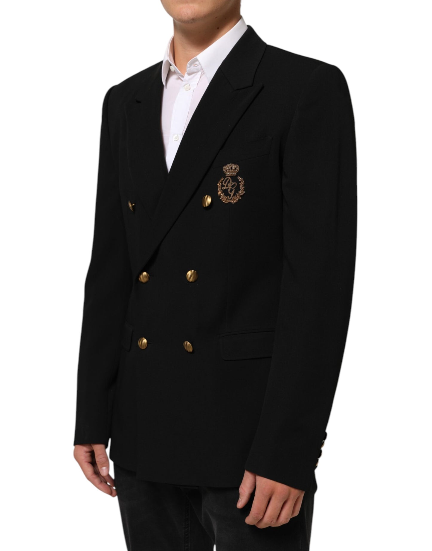 Dolce & Gabbana - Veste-blazer pour homme en laine noire à 2 boutons