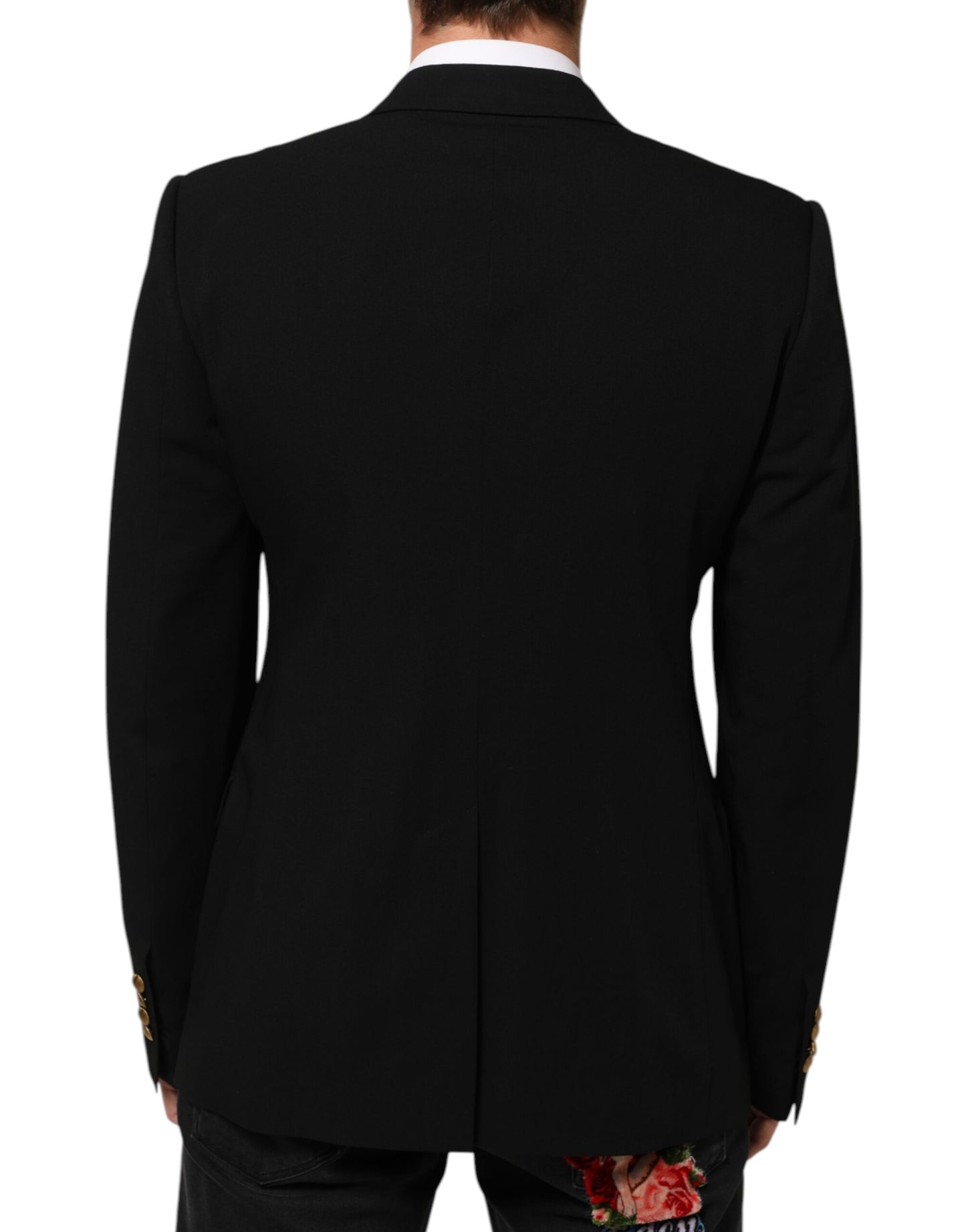 Dolce & Gabbana - Veste-blazer pour homme en laine noire à 2 boutons