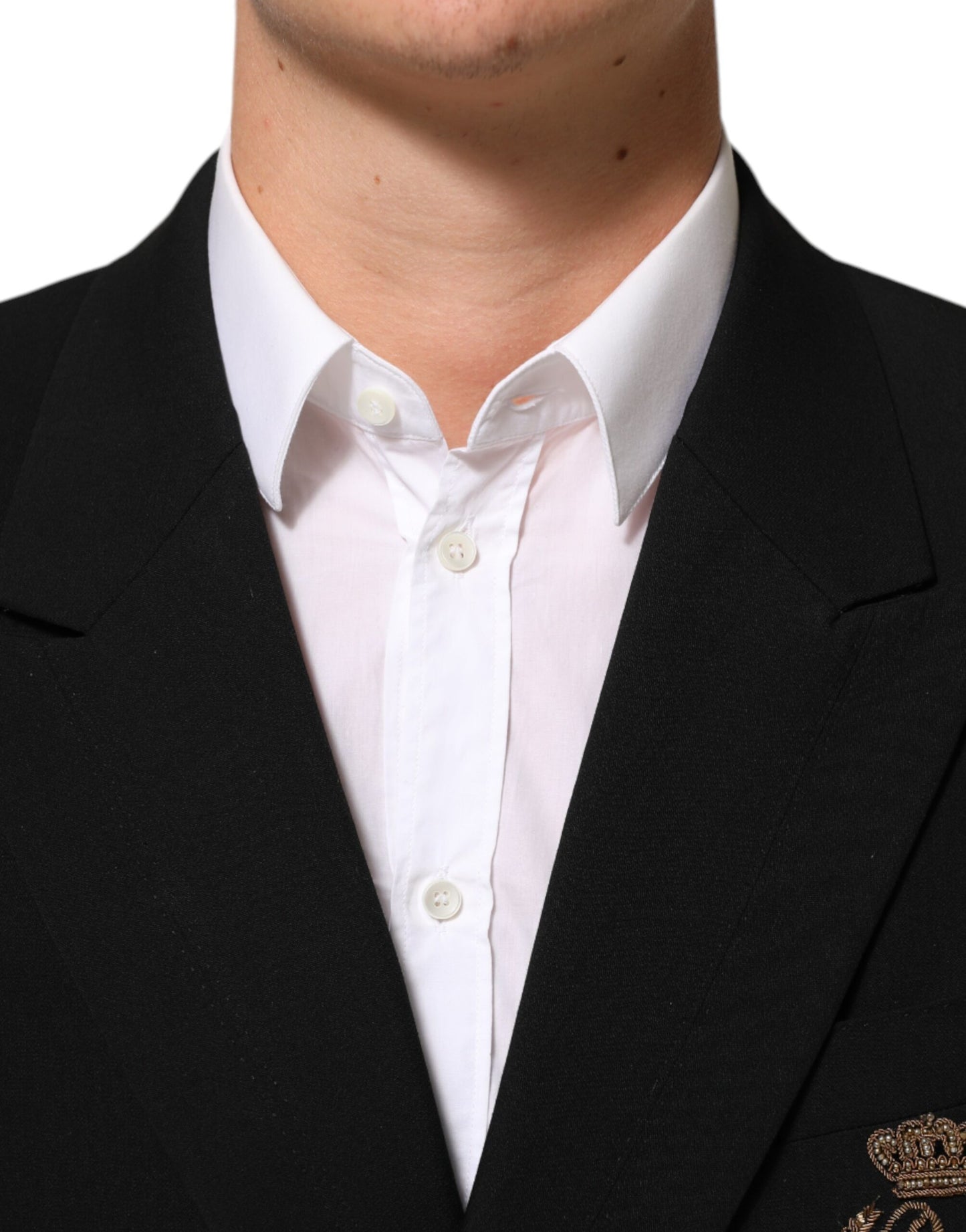 Dolce & Gabbana - Veste-blazer pour homme en laine noire à 2 boutons