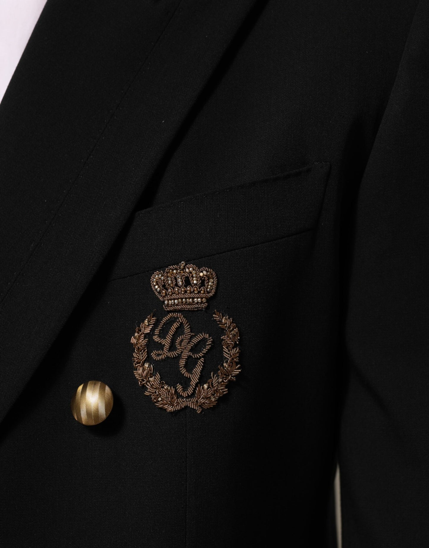 Dolce & Gabbana - Veste-blazer pour homme en laine noire à 2 boutons
