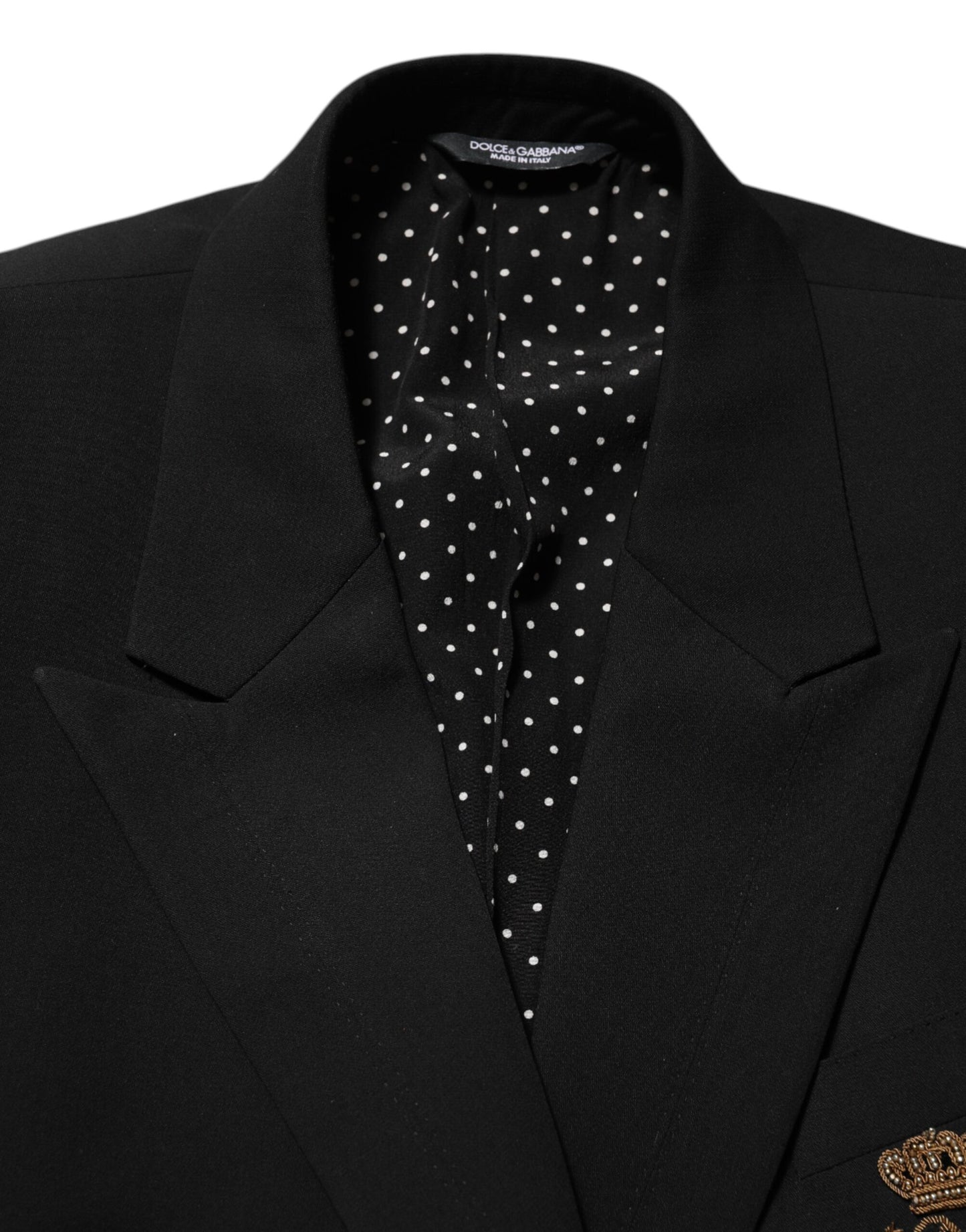 Dolce & Gabbana - Veste-blazer pour homme en laine noire à 2 boutons