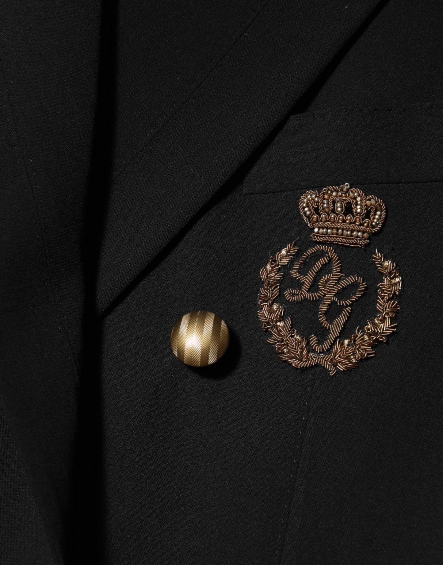 Dolce & Gabbana - Veste-blazer pour homme en laine noire à 2 boutons