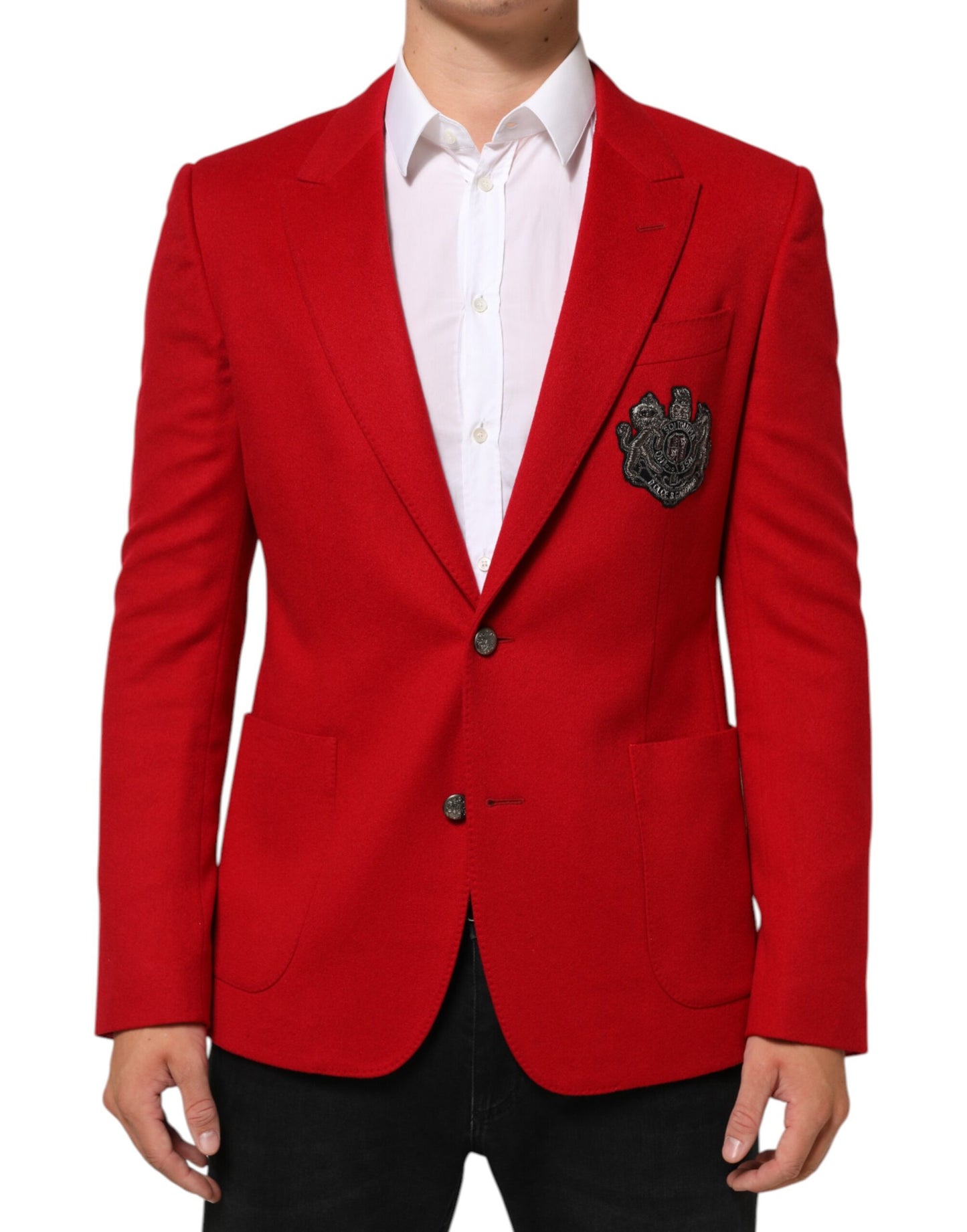 Blazer en cachemire rouge à 2 boutons de Dolce & Gabbana