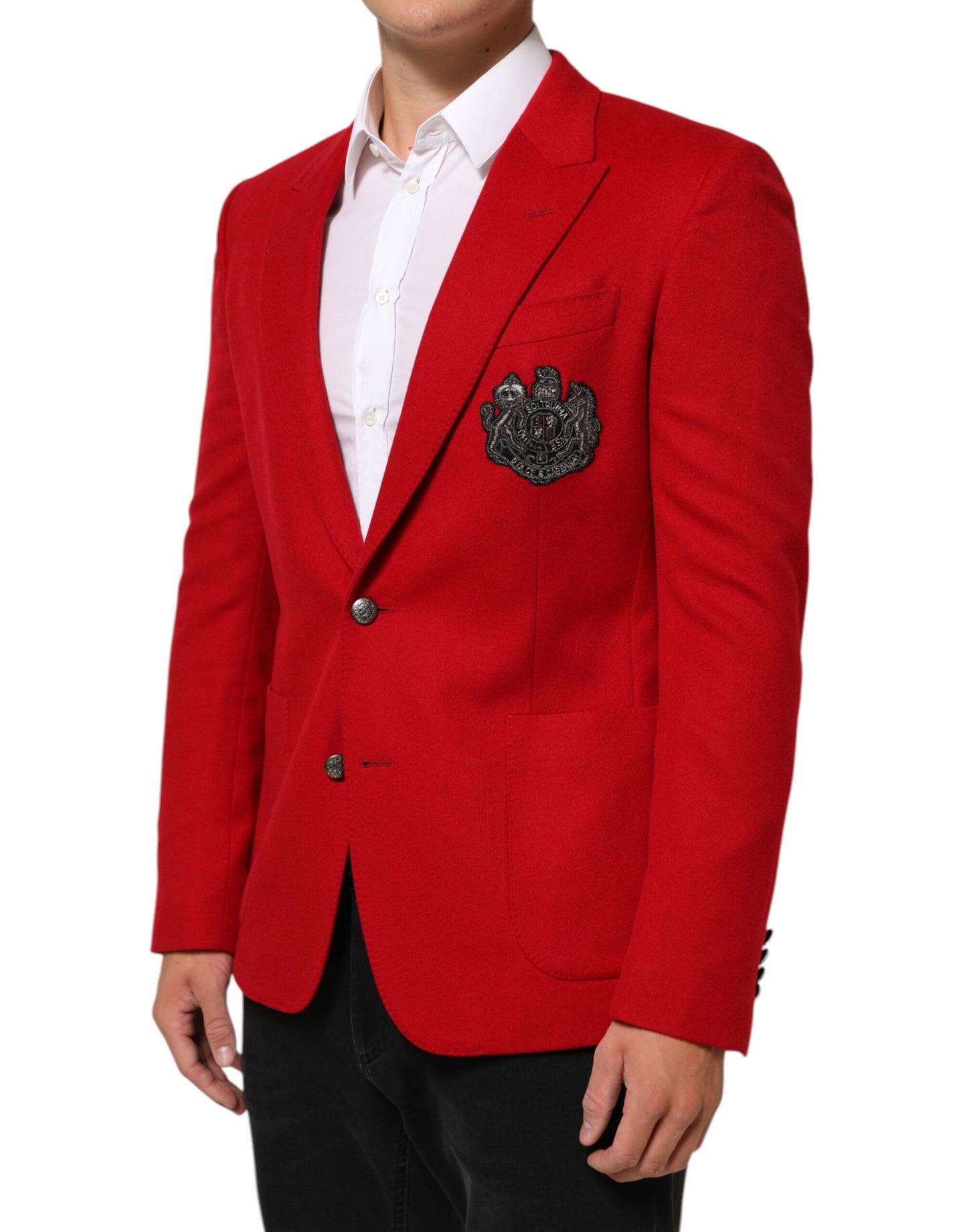 Blazer en cachemire rouge à 2 boutons de Dolce & Gabbana