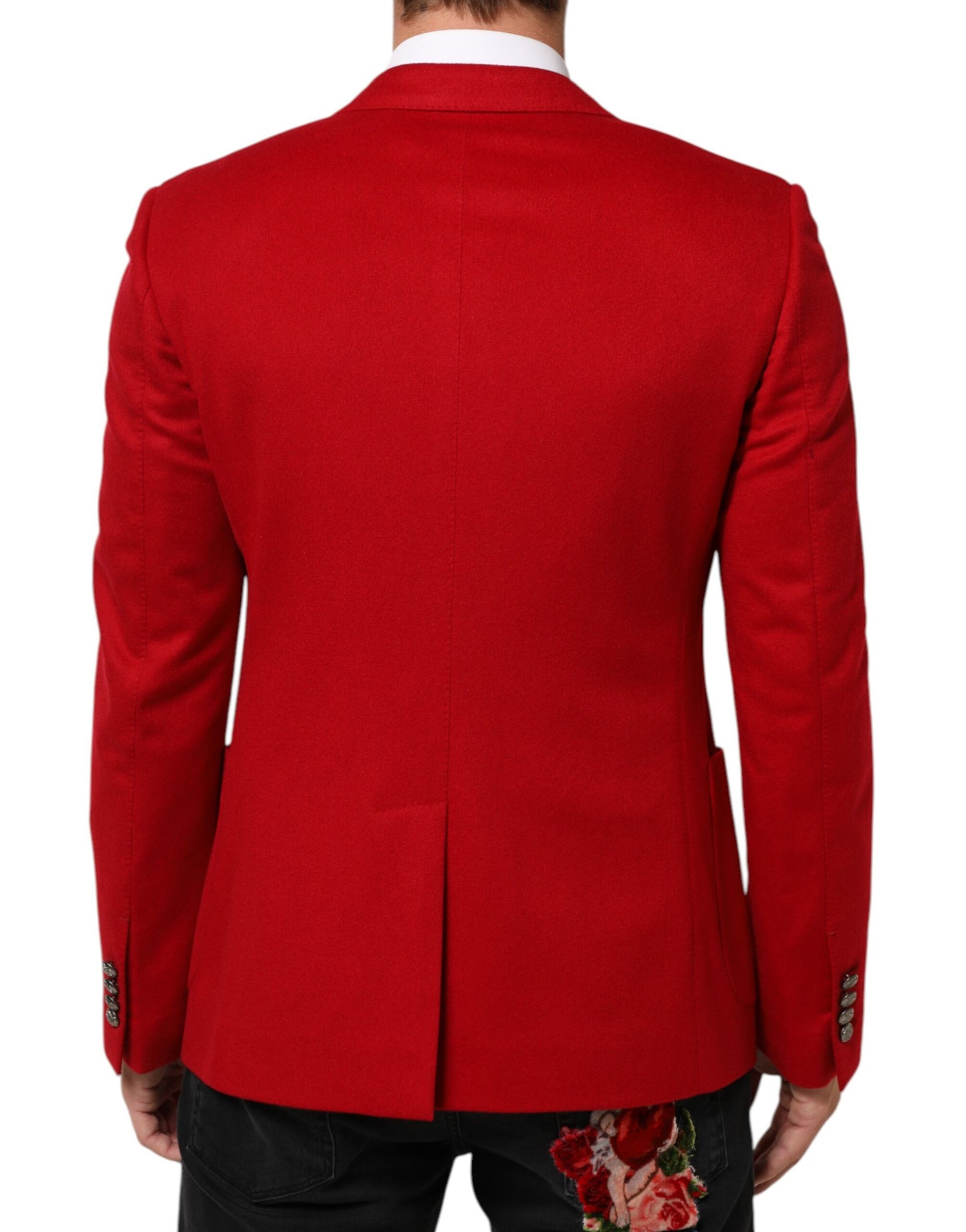 Blazer en cachemire rouge à 2 boutons de Dolce & Gabbana