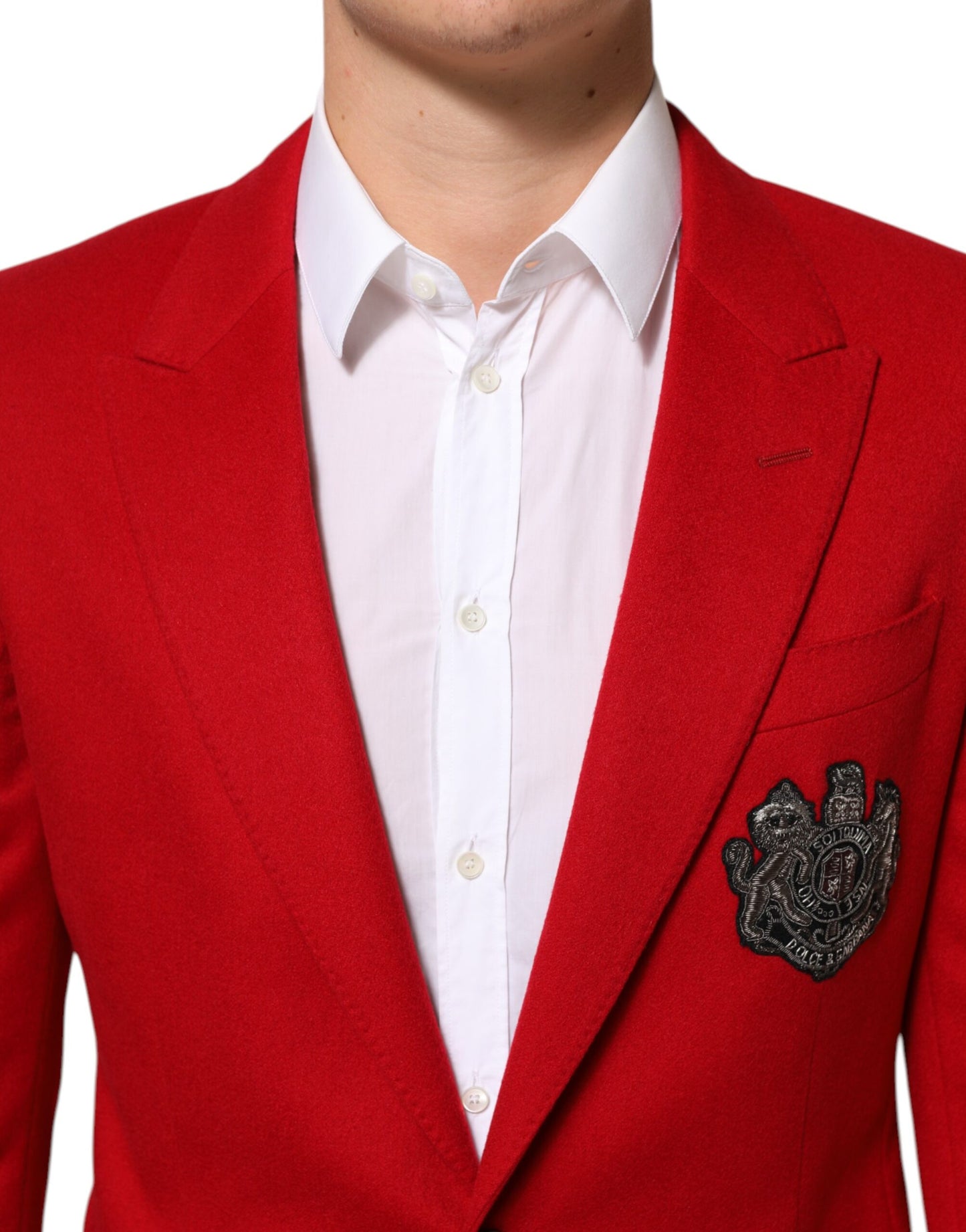 Blazer en cachemire rouge à 2 boutons de Dolce & Gabbana
