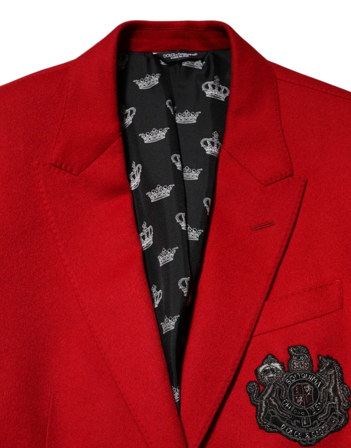 Blazer en cachemire rouge à 2 boutons de Dolce & Gabbana