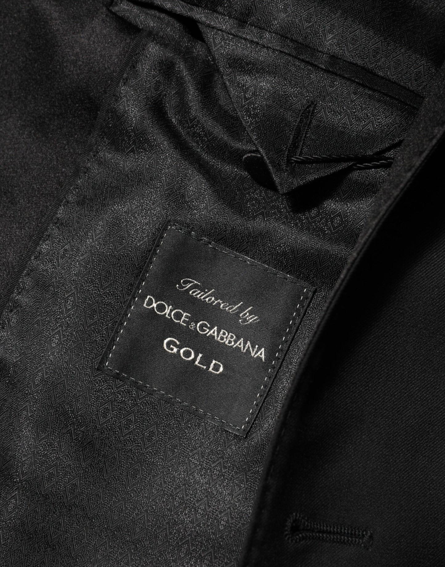 Blazer en laine noire à un bouton pour homme, Dolce & Gabbana, doré.