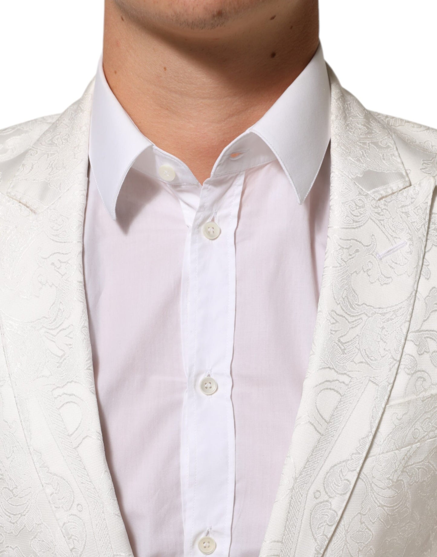Costume formel MARTINI 2 pièces en brocart blanc de Dolce & Gabbana