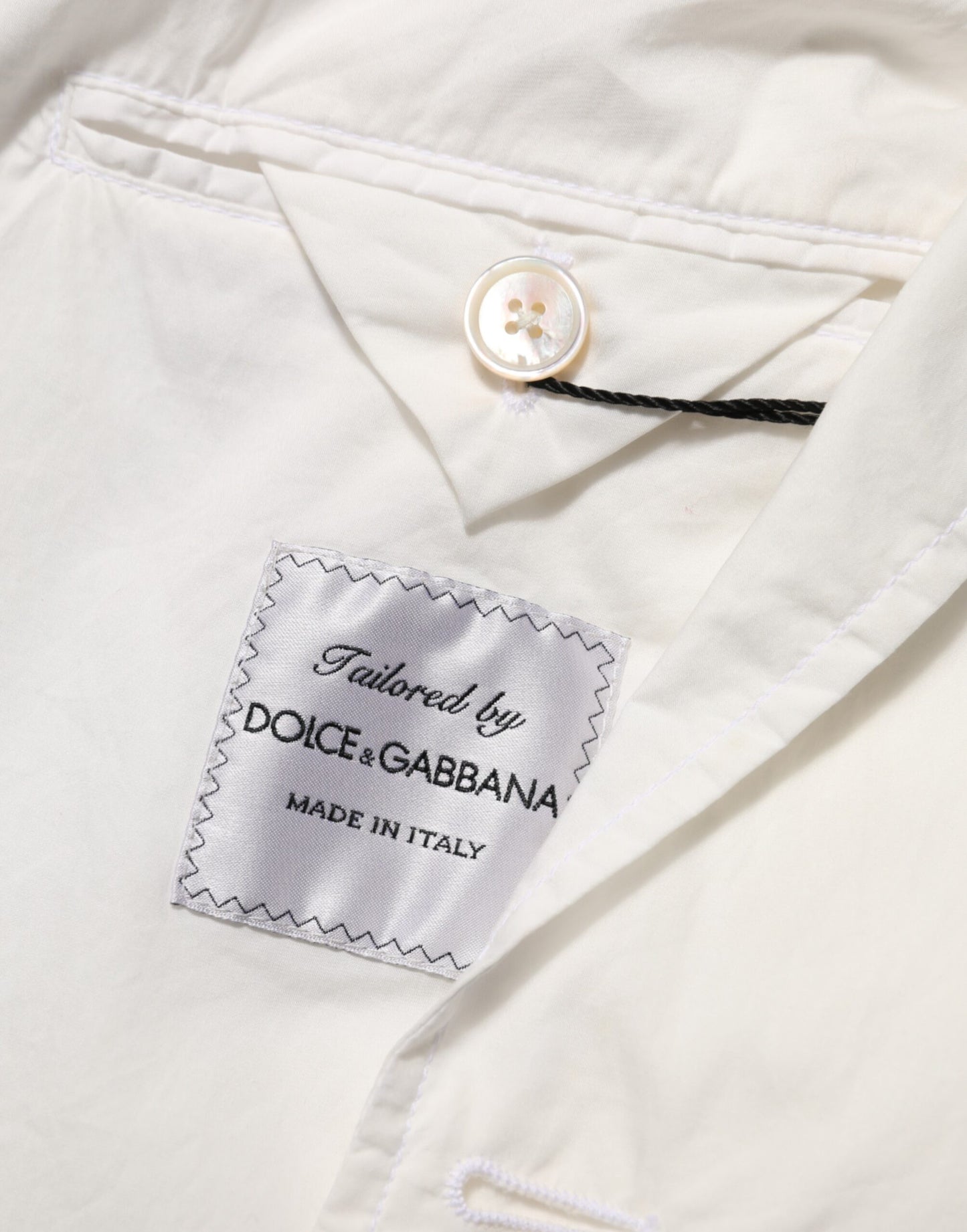 Blazer de costume Dolce & Gabbana blanc en coton à un bouton pour homme