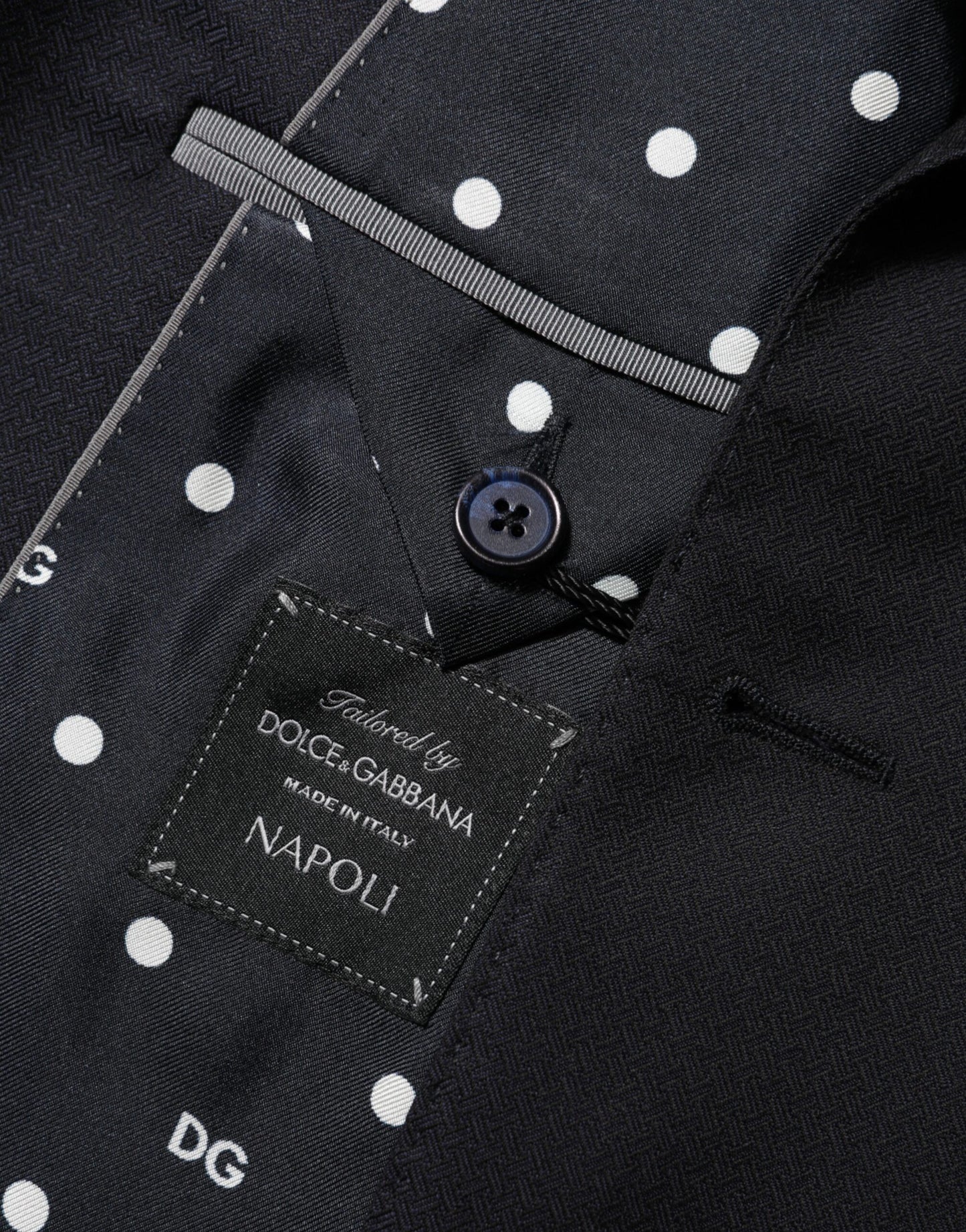 Veste de costume homme Dolce & Gabbana NAPOLI en laine noire à deux boutons