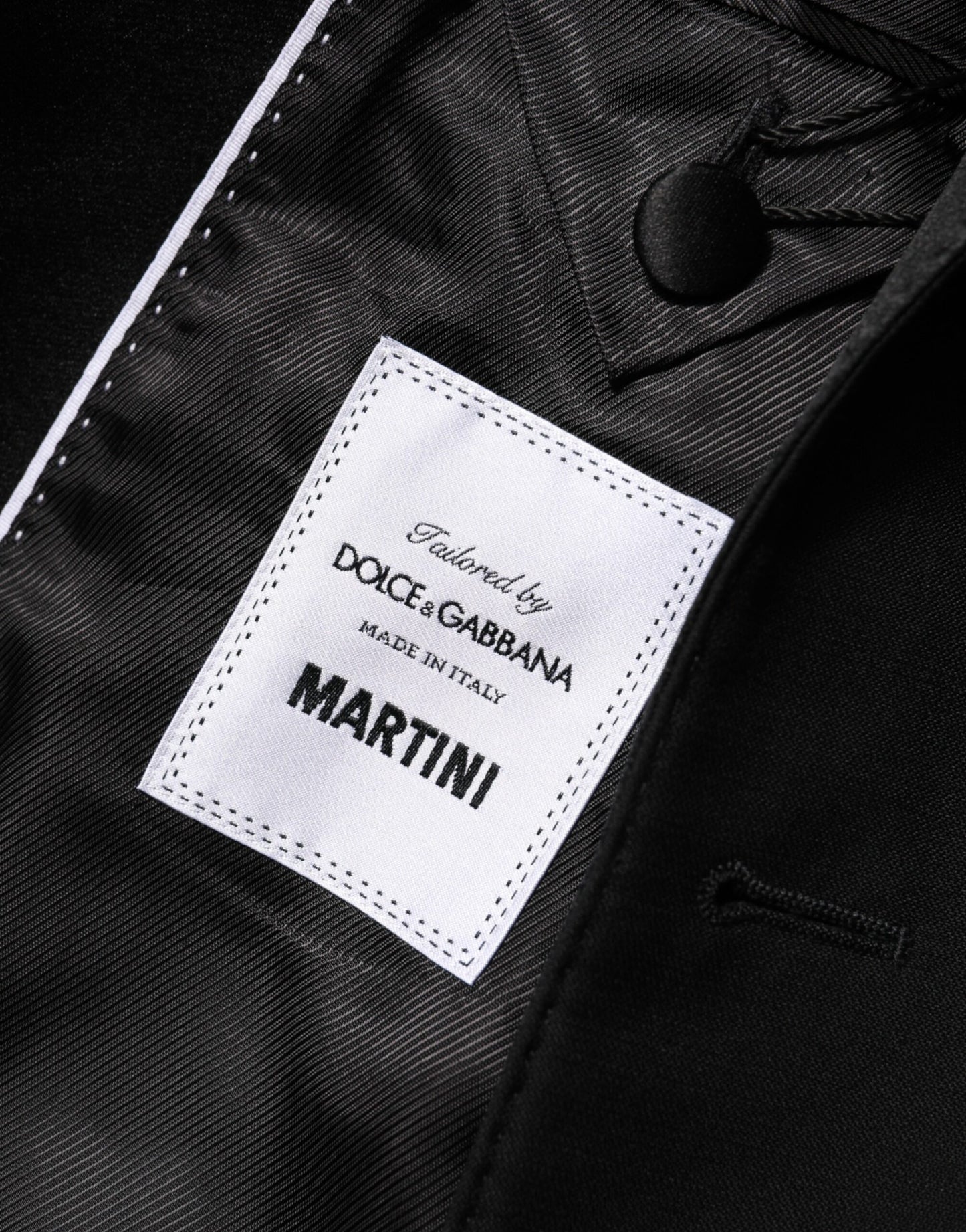 Veste de costume Dolce & Gabbana MARTINI en laine noire à deux boutons pour homme