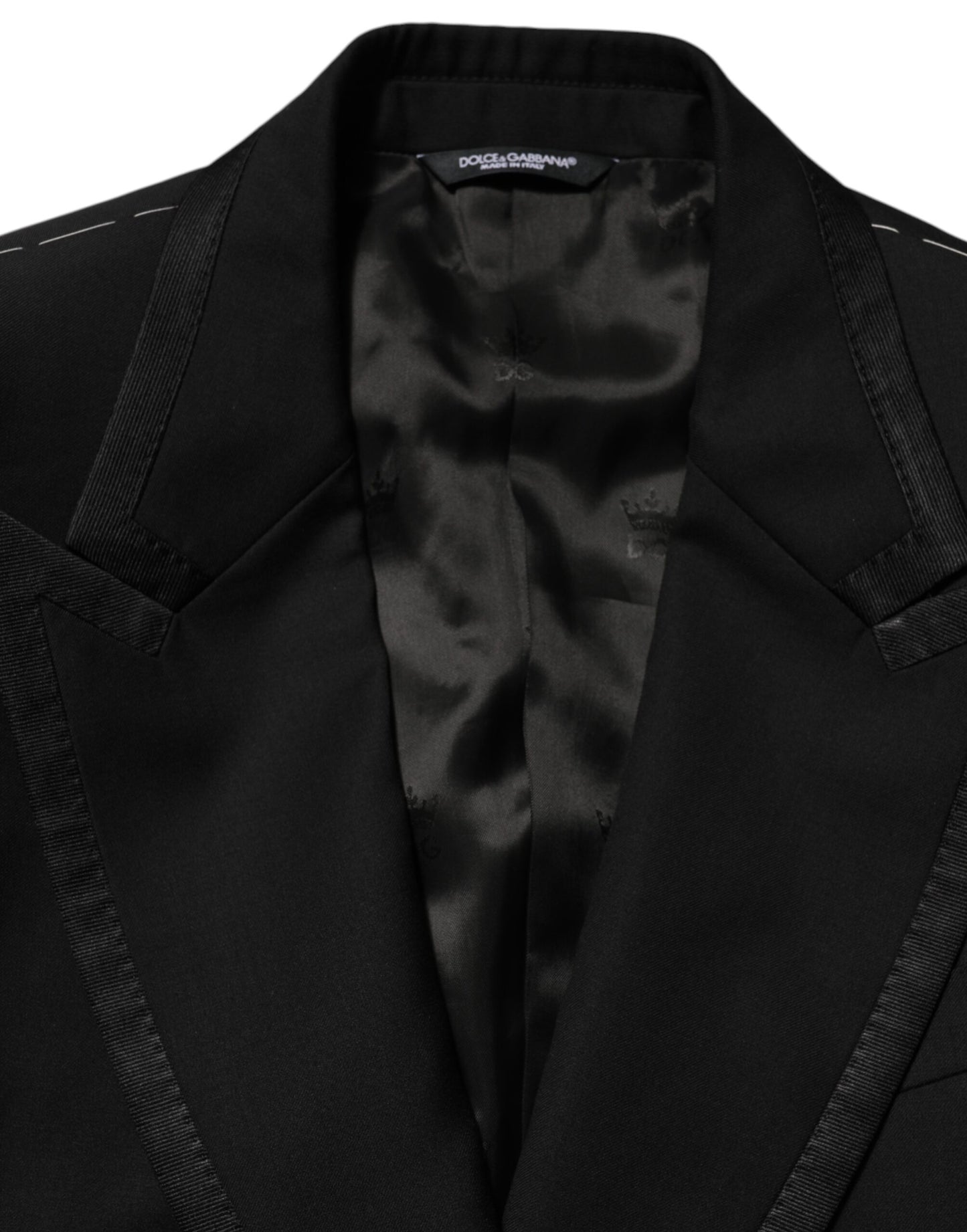 Veste de costume Dolce & Gabbana en laine noire à un bouton pour homme