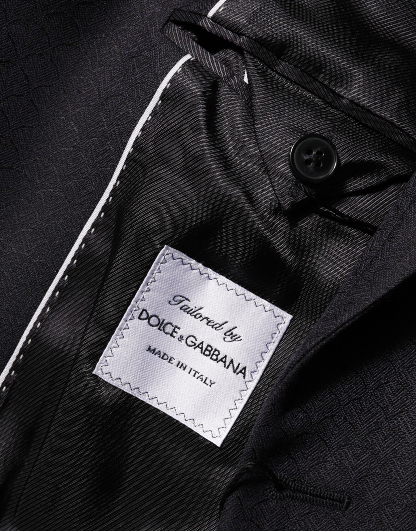 Veste de costume Dolce & Gabbana en laine noire à deux boutons pour homme