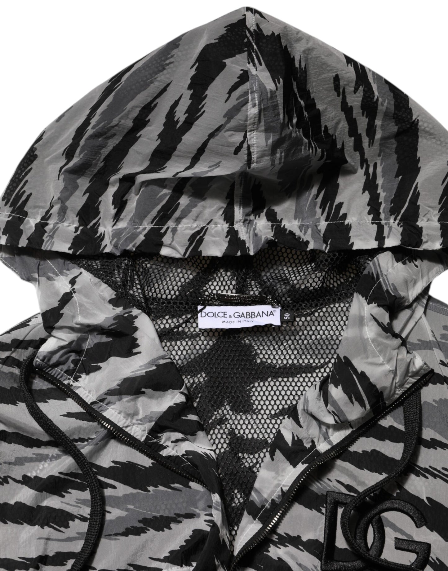Veste sweat-shirt à capuche camouflage grise Dolce & Gabbana