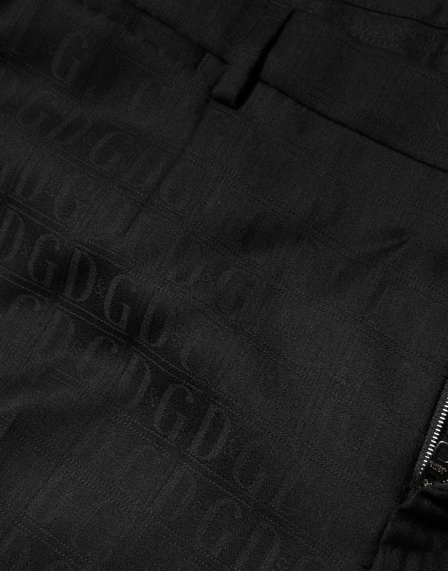 Pantalon habillé Dolce & Gabbana en laine noire taille mi-haute pour homme