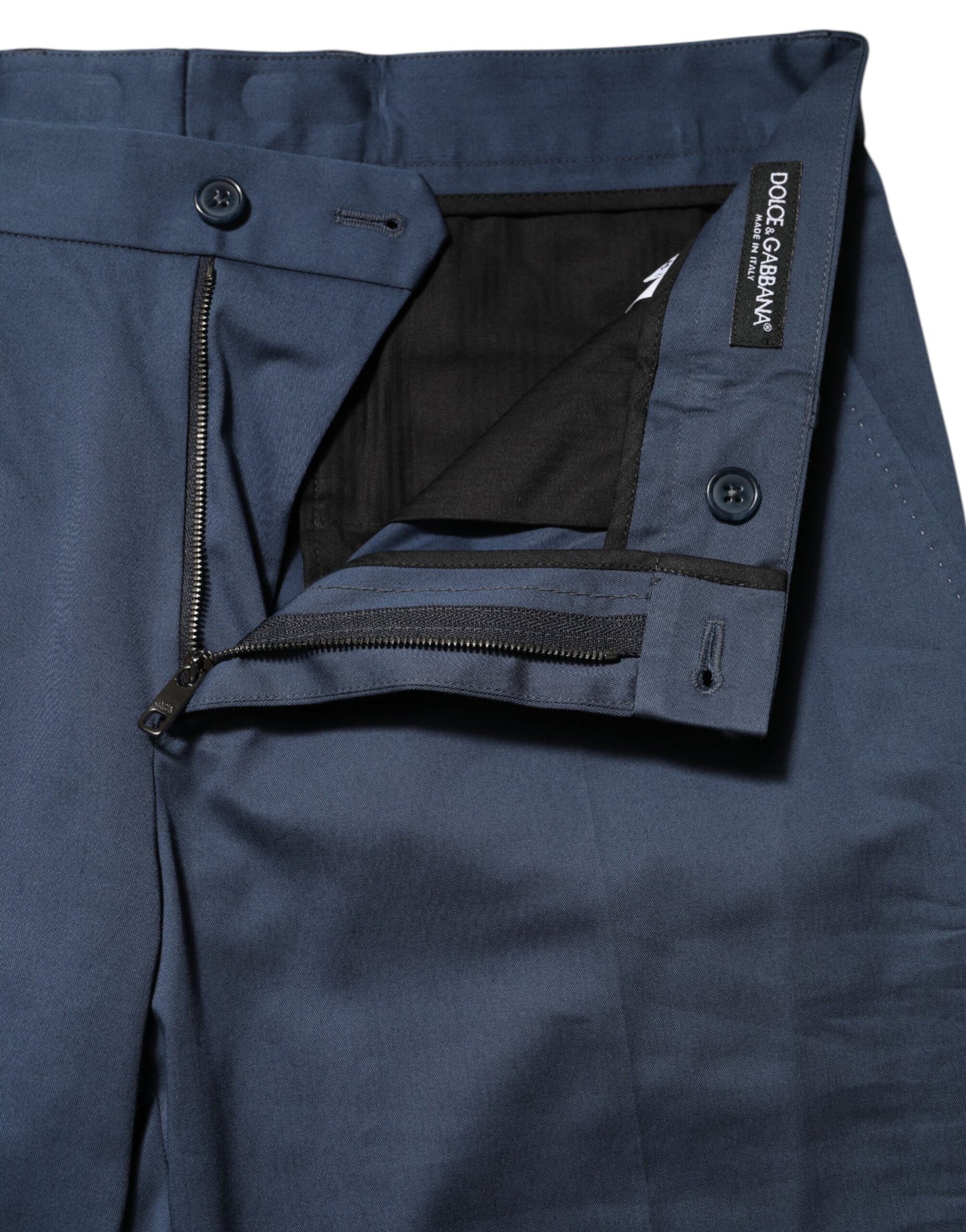 Pantalon habillé Dolce & Gabbana bleu en coton taille mi-haute pour homme