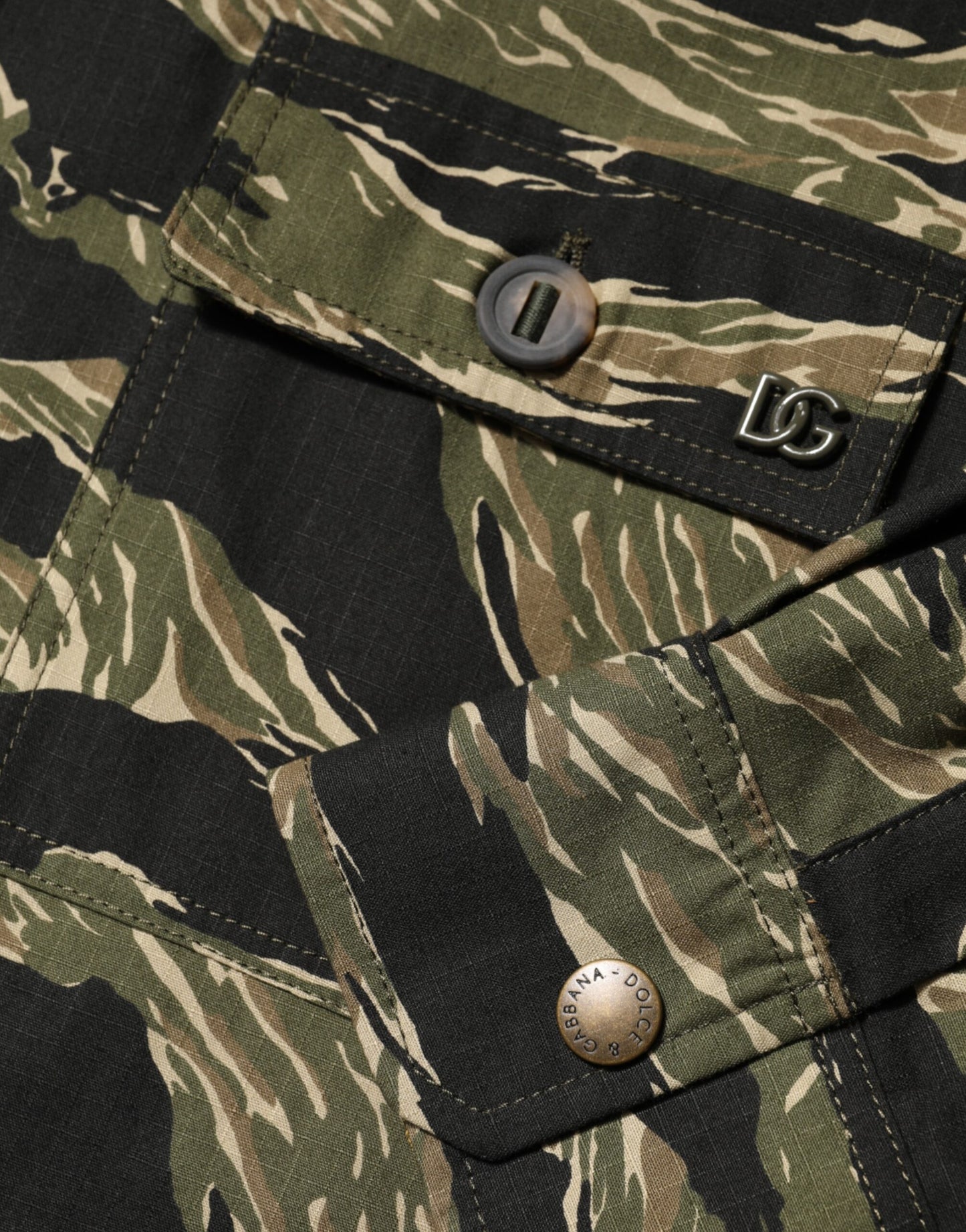 Chemise décontractée en coton camouflage multicolore Dolce & Gabbana