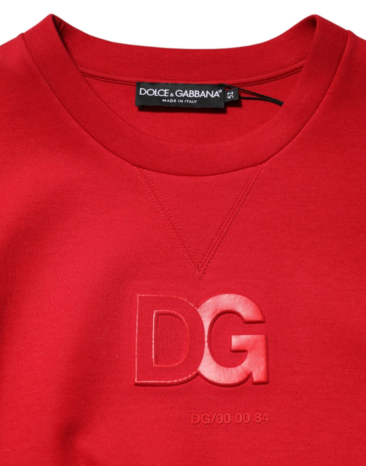Sweat-shirt Dolce & Gabbana rouge à col rond avec logo DG pour homme
