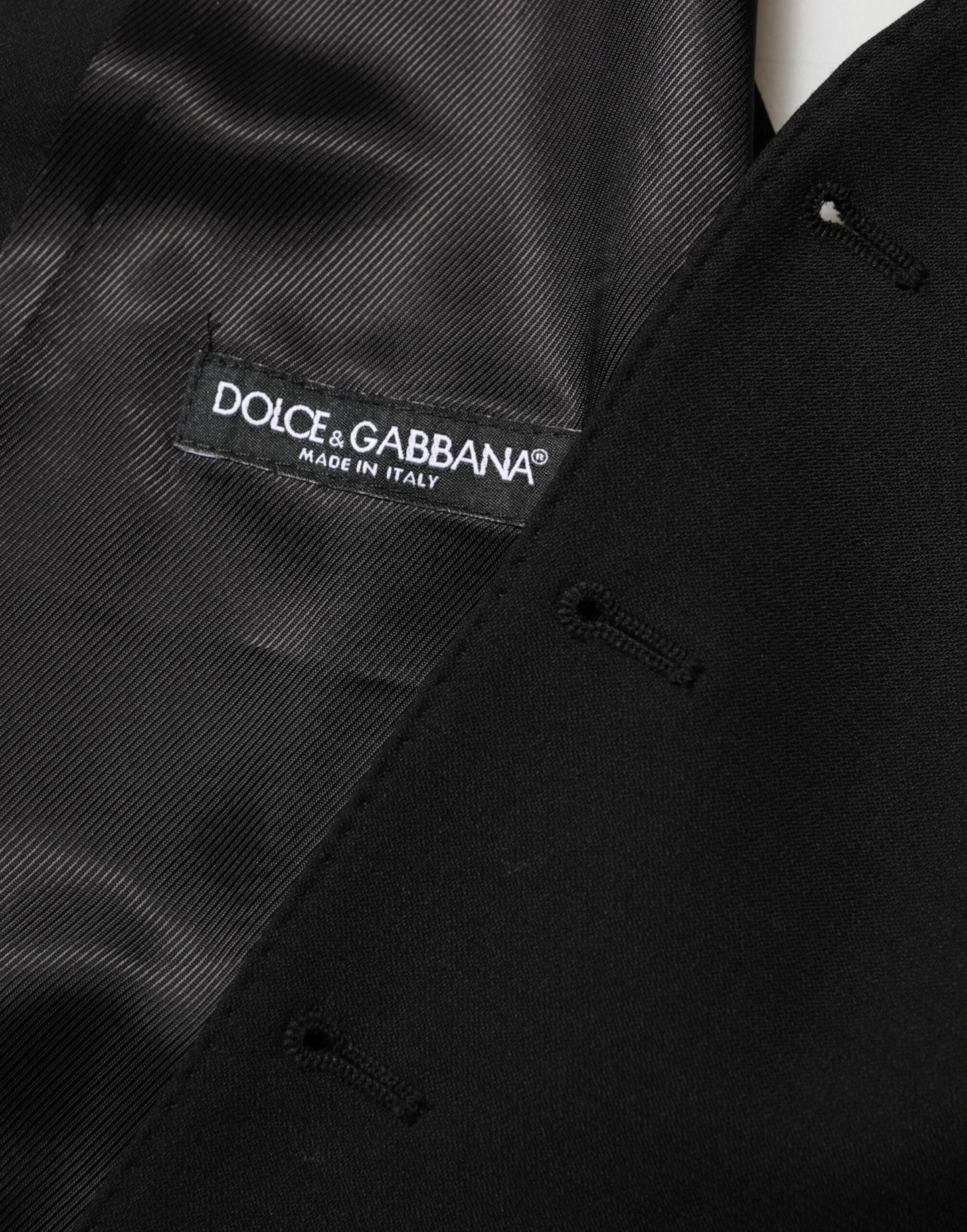 Gilet sans manches noir en laine pour homme, Dolce & Gabbana, pour tenue formelle.