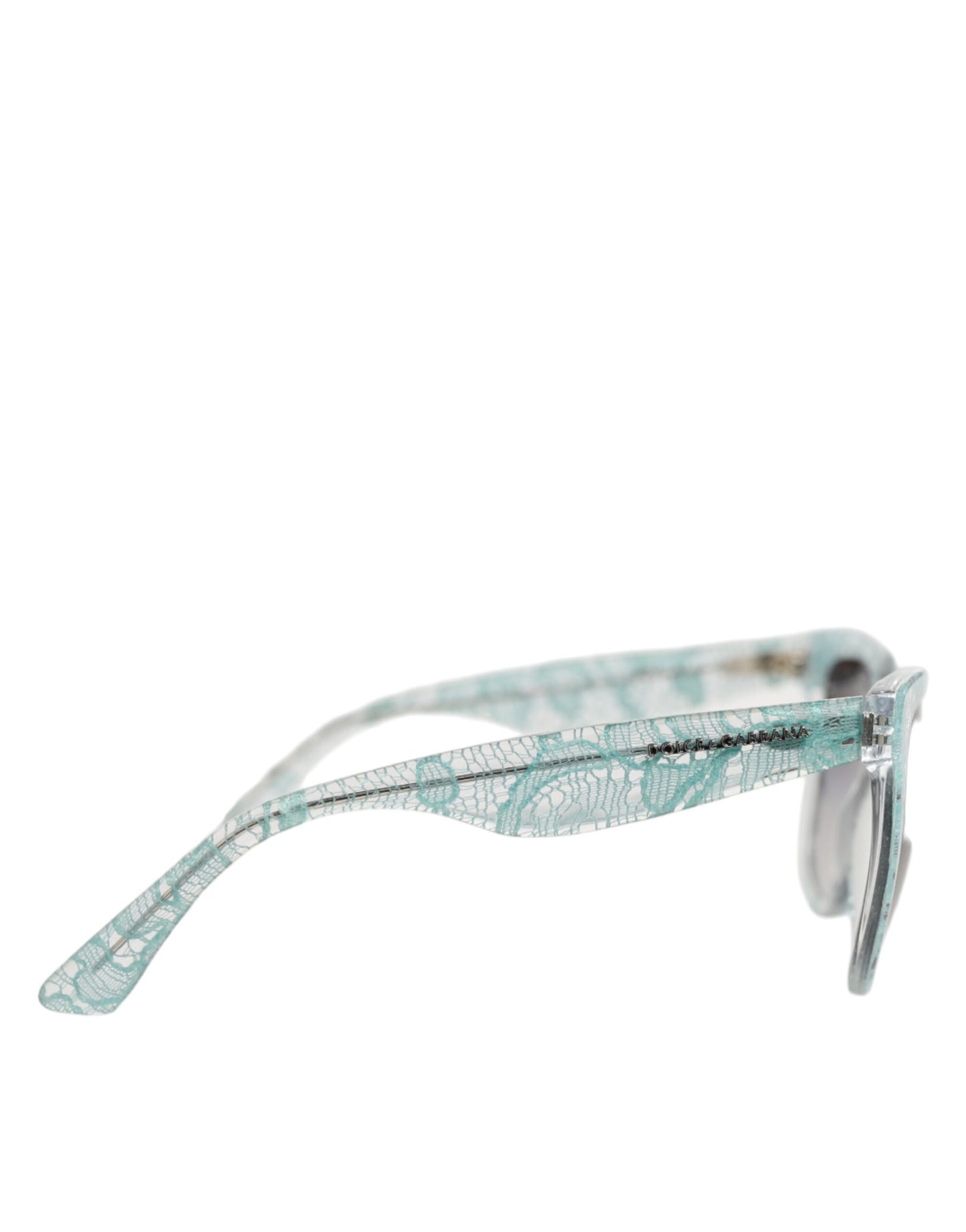 Dolce & Gabbana DG4190 Blue Lace Acetate Rectangle Shades Sunglasses