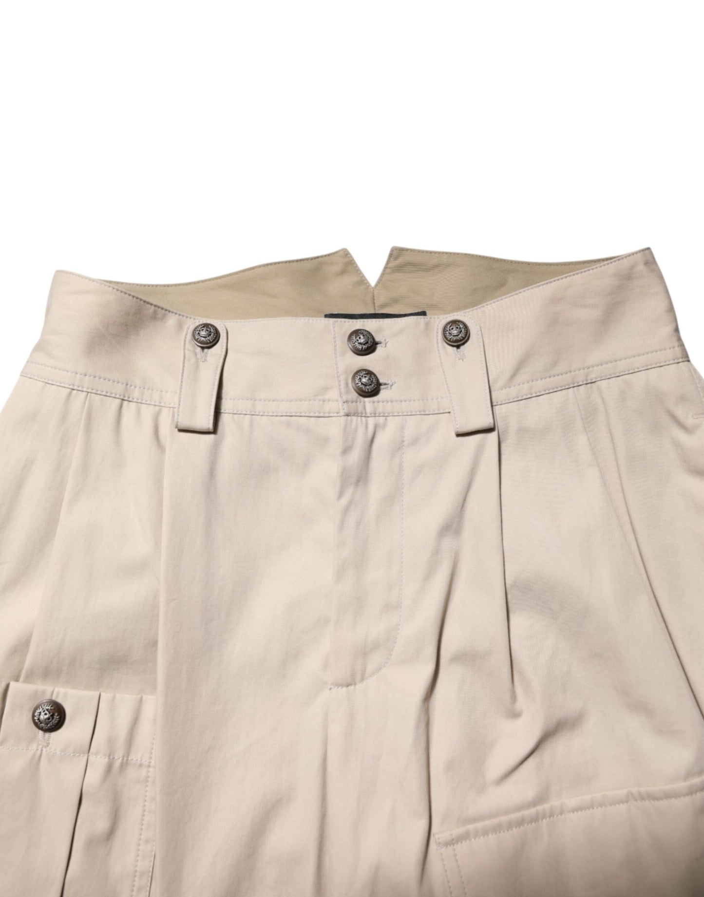 Pantalon cargo homme en coton beige, coupe fuselée, Dolce & Gabbana
