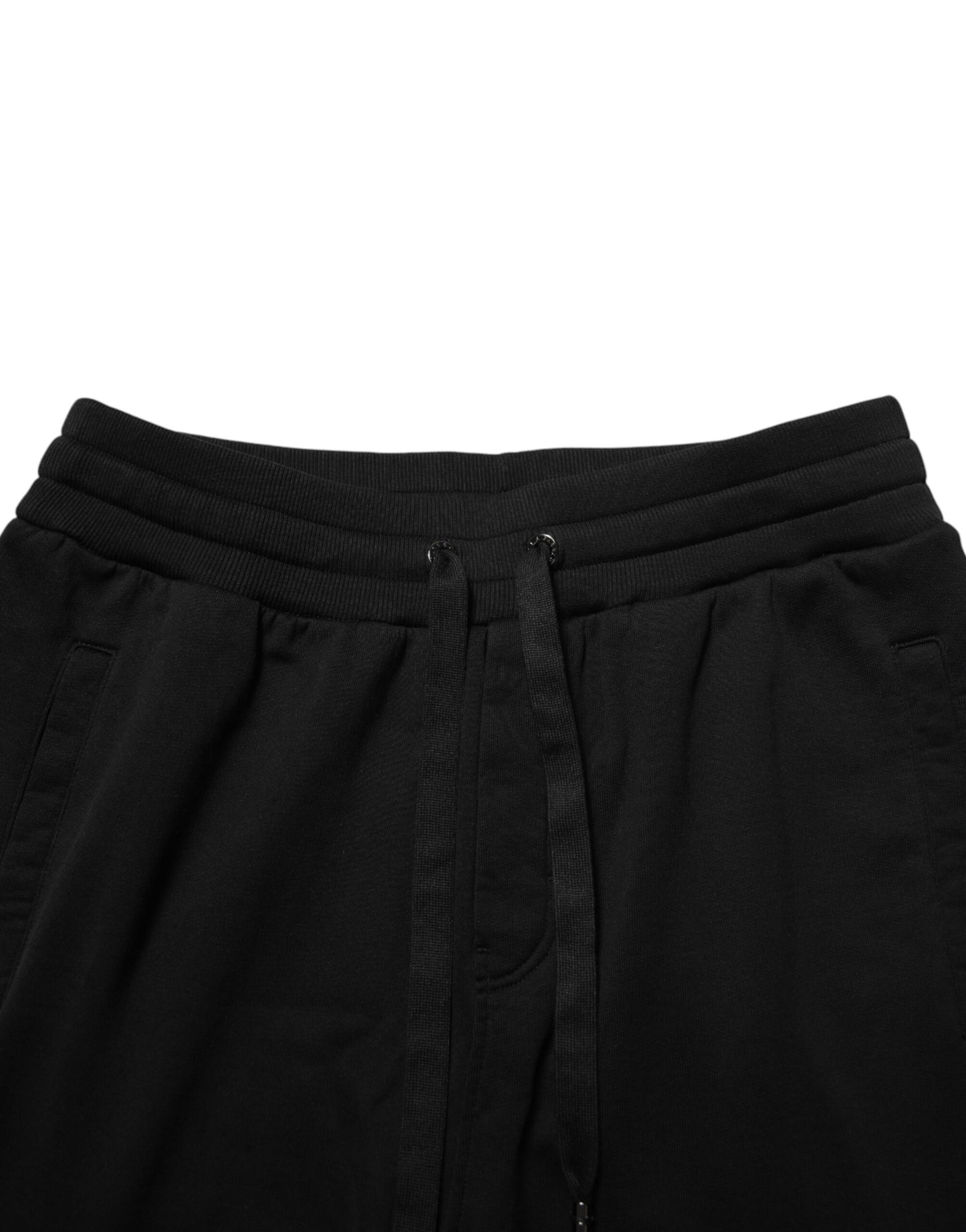 Pantalon de jogging en coton noir avec logo DG de Dolce & Gabbana