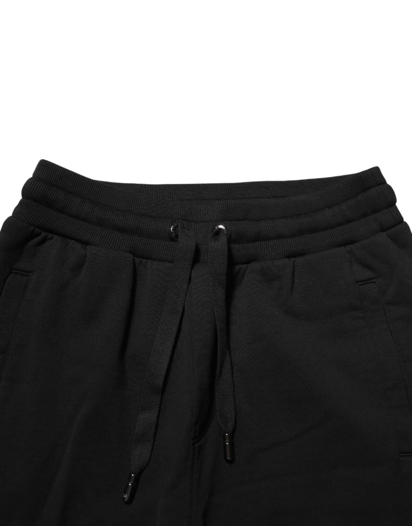 Pantalon de jogging en coton noir avec logo DG de Dolce & Gabbana