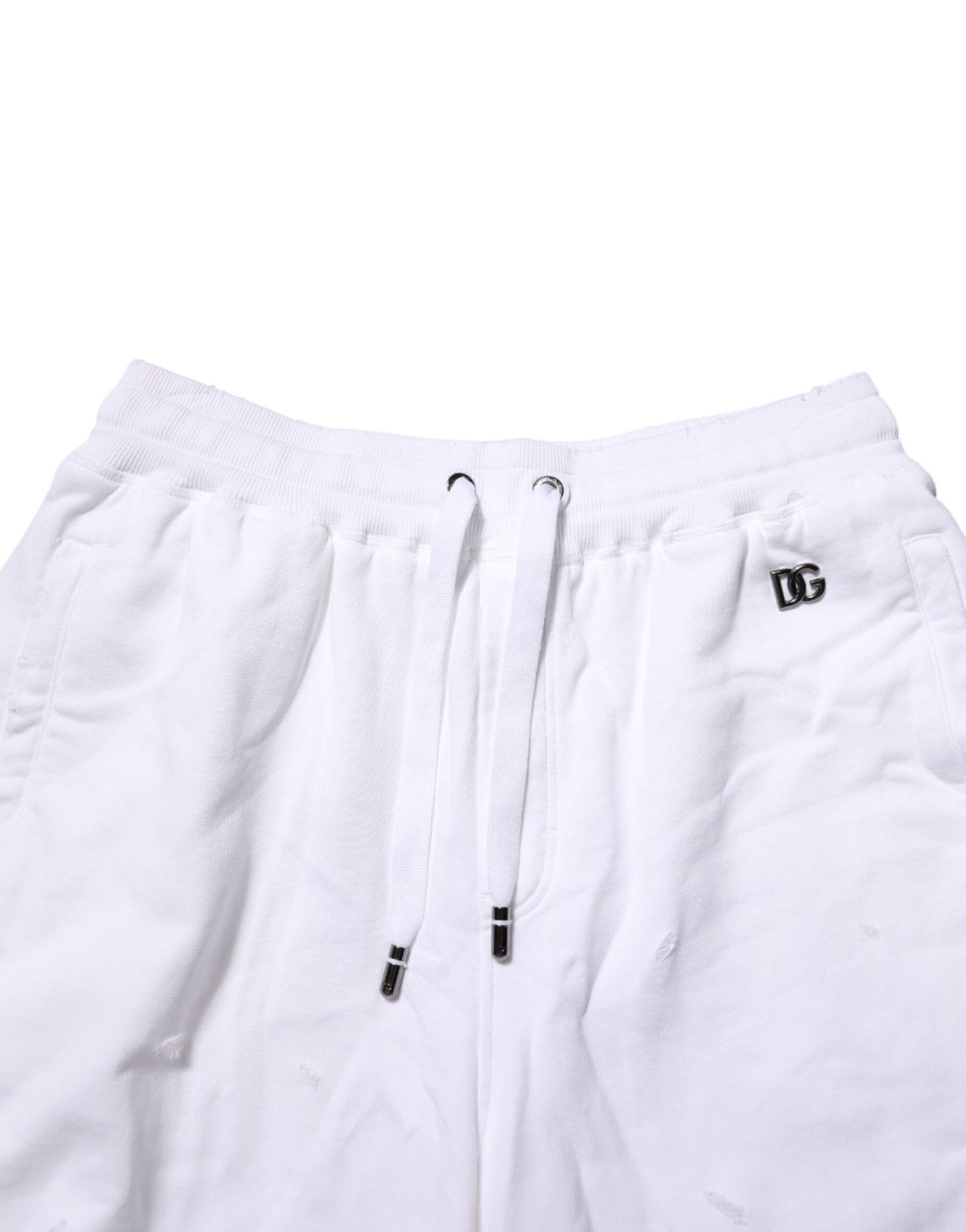 Shorts Bermuda en coton blanc délavé pour homme de Dolce & Gabbana