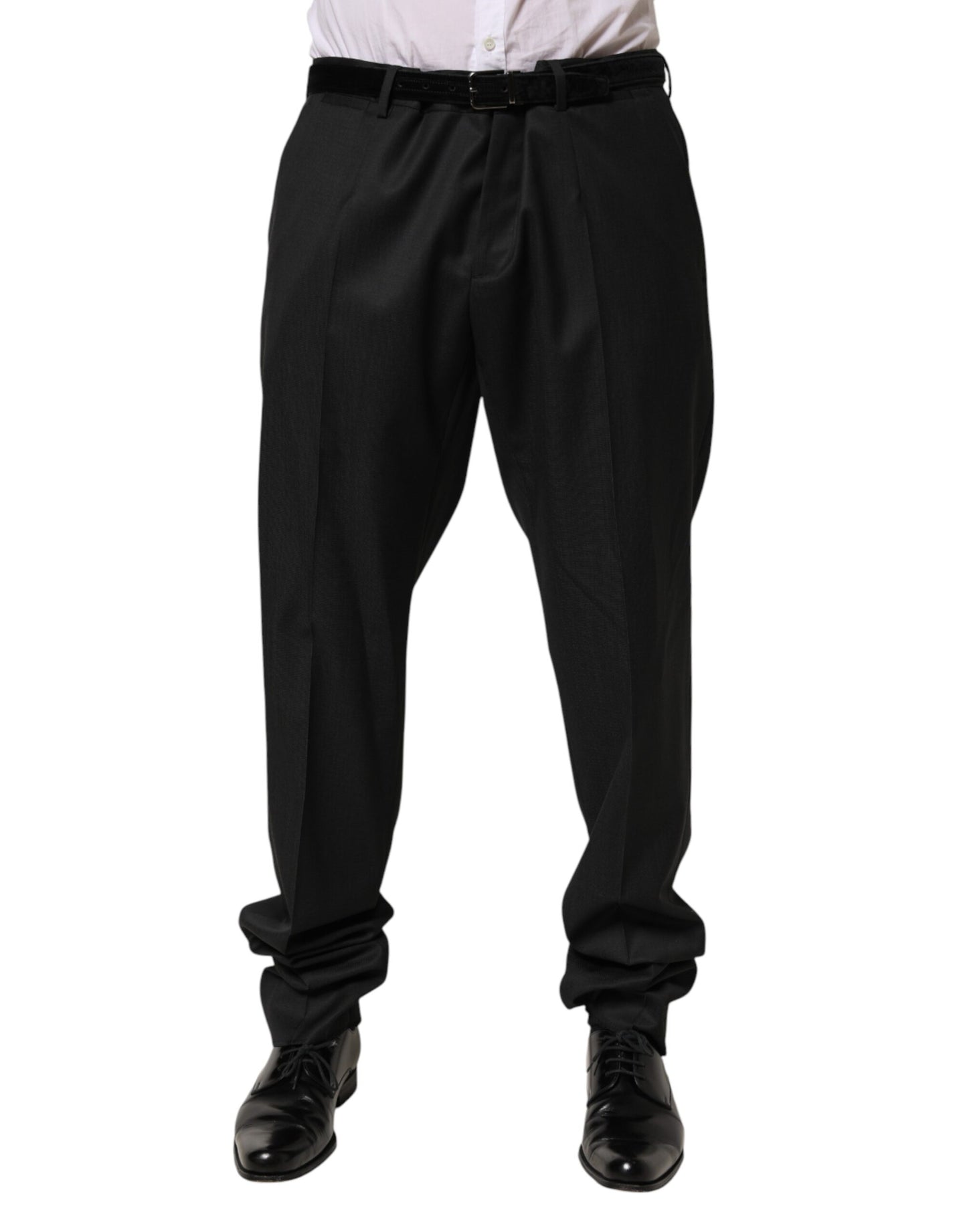 Pantalon tailleur noir en laine pour homme Dolce & Gabbana