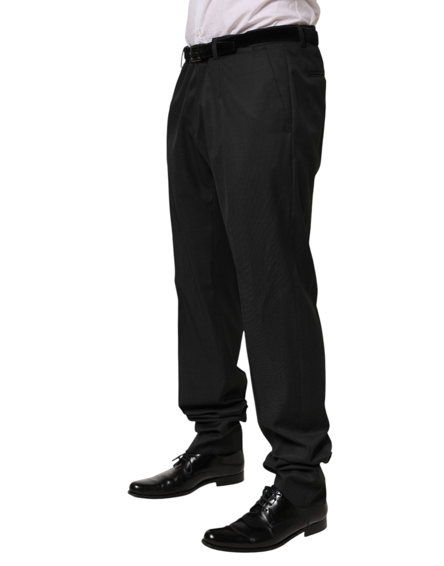 Pantalon tailleur noir en laine pour homme Dolce & Gabbana