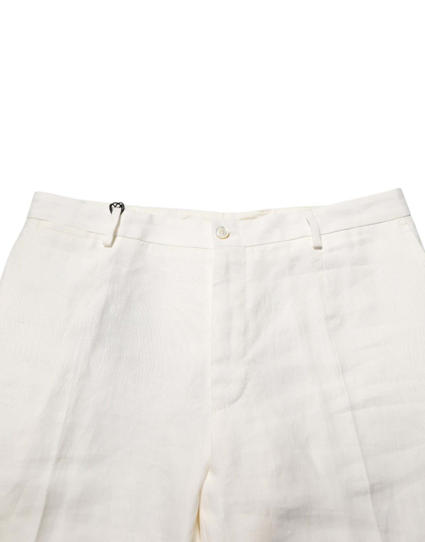 Pantalon tailleur en lin blanc pour homme, Dolce & Gabbana.