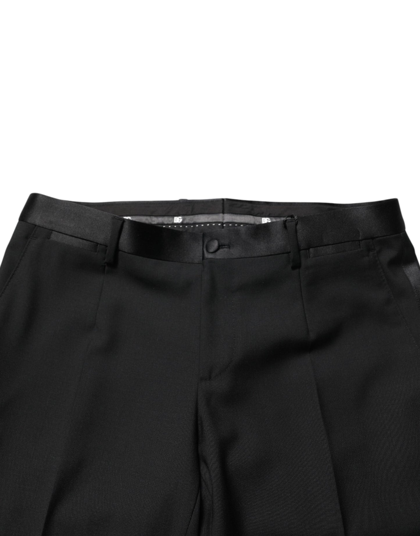 Pantalon tailleur noir en laine pour homme Dolce & Gabbana