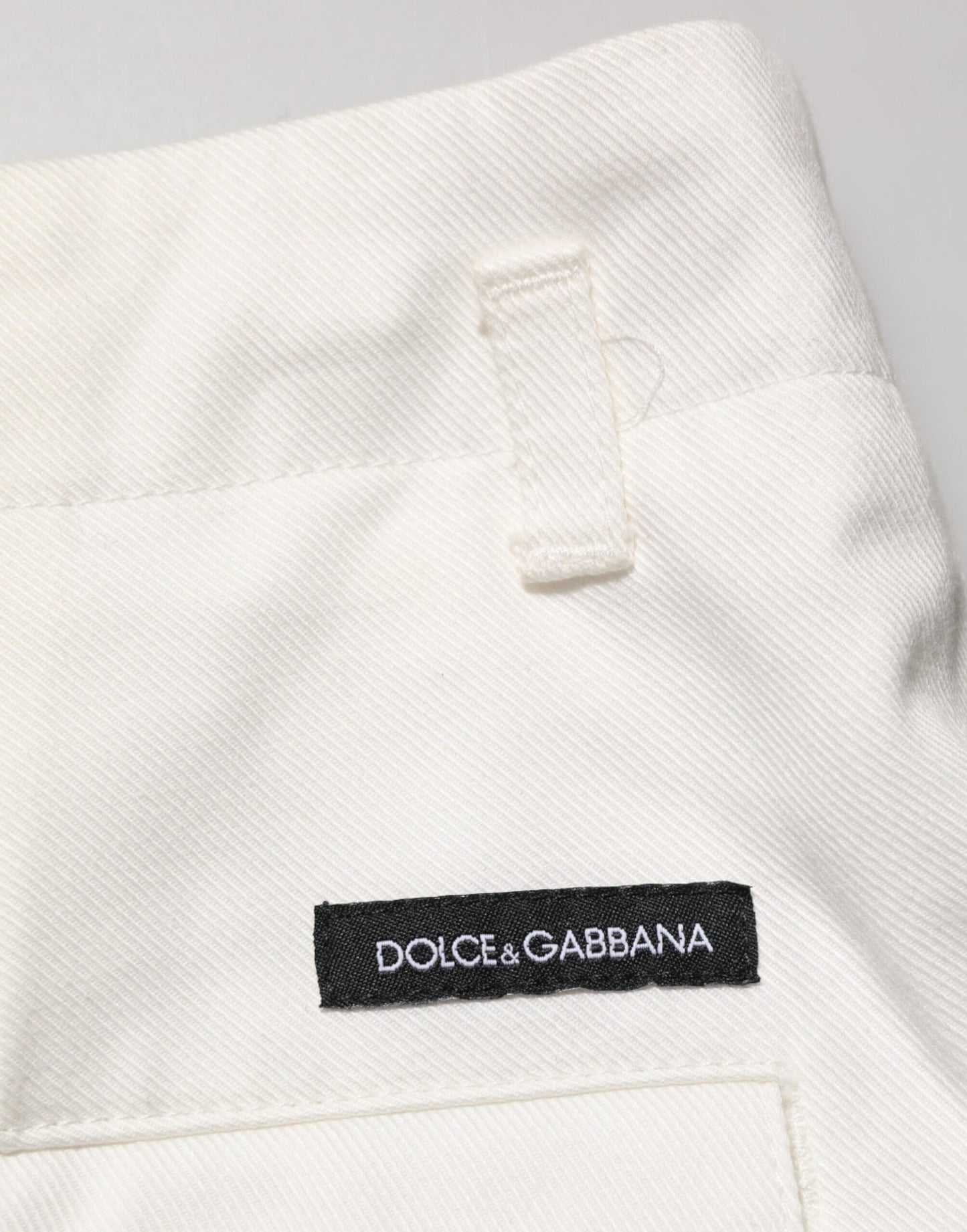 Bermuda Dolce & Gabbana blanc en coton, taille mi-haute, pour homme