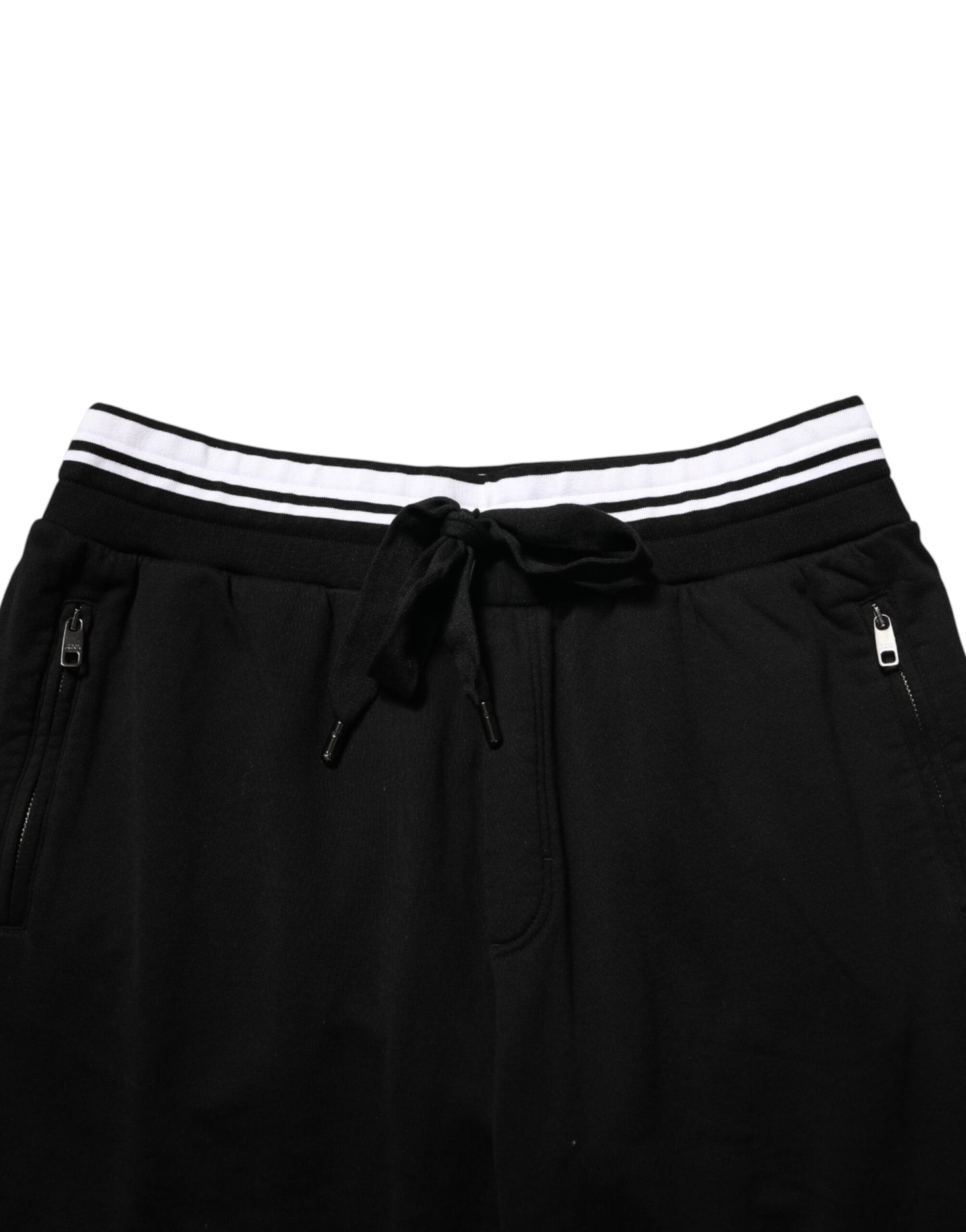 Pantalon de jogging noir en coton à motif du Sacré-Cœur pour homme de Dolce & Gabbana