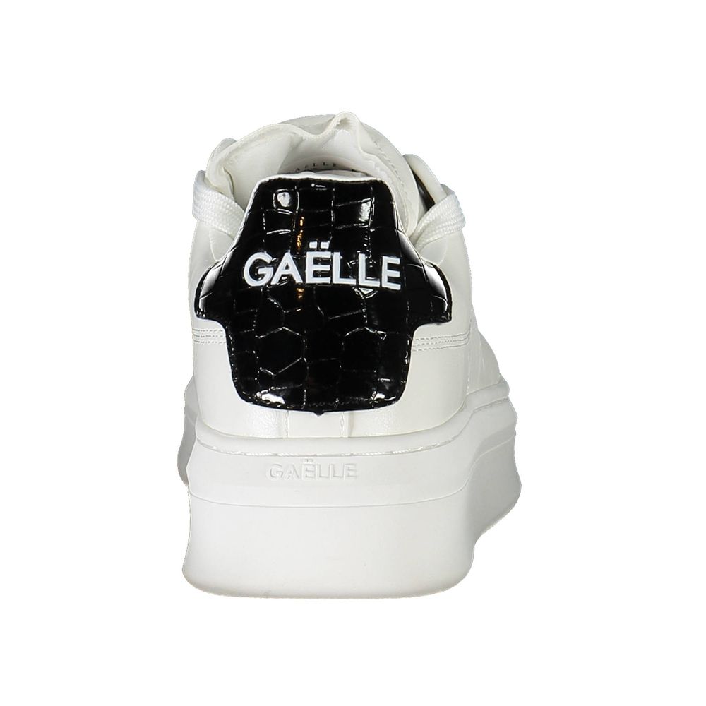 Gaelle Paris White Polyurethane Women Sneaker - Stylish Comfort
